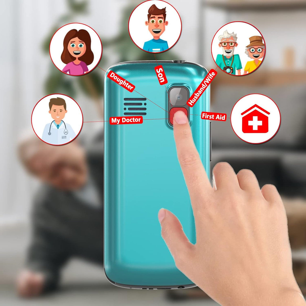 uleway Senior Mobile Phone without Contract, Large Buttons, Mobile Phone Simple and Buttons, Emergency Call Function, 2.3 Inch Display Mobile Phone for Seniors