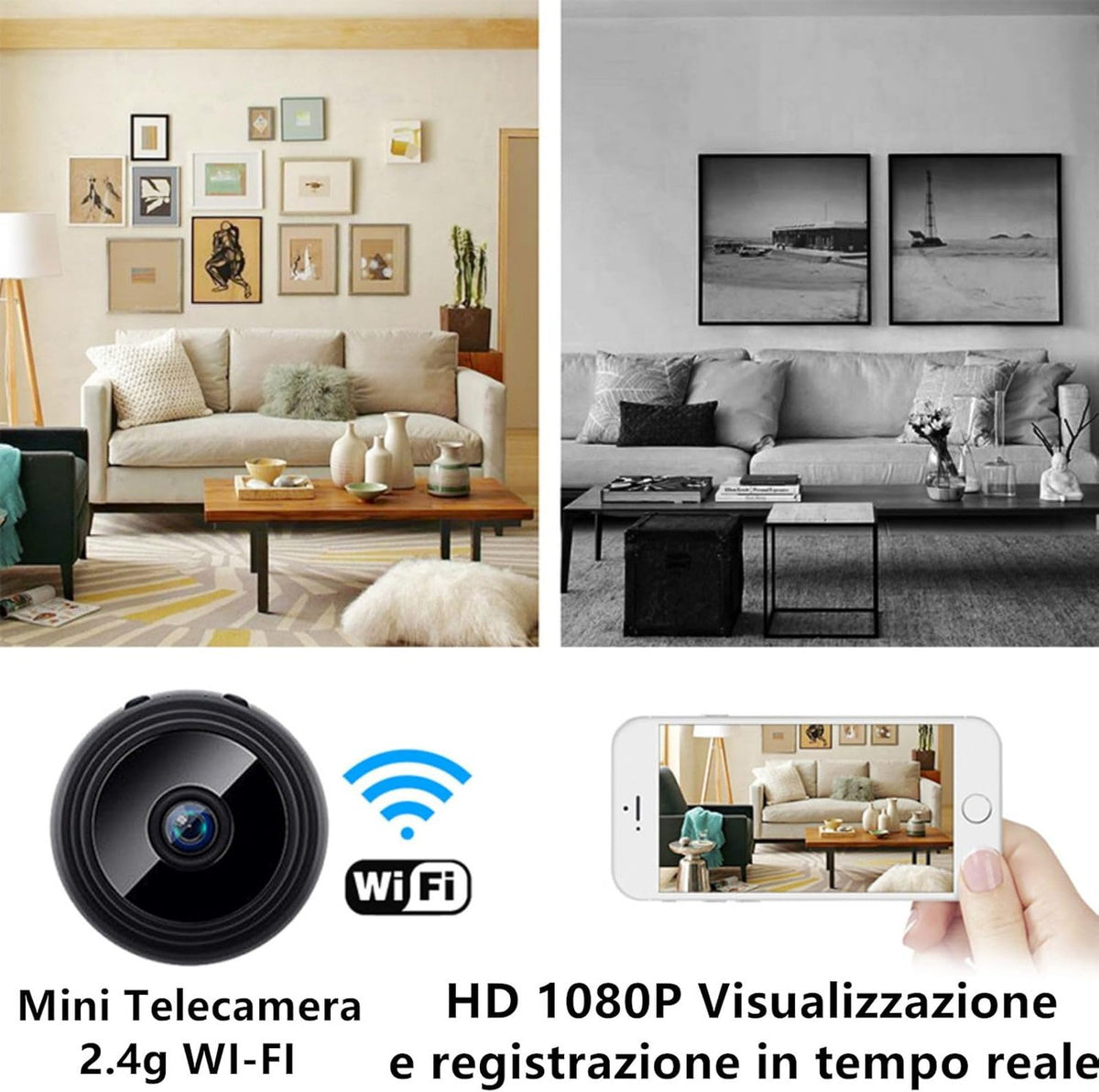 Hidden Spy Camera Wifi 1080P Indoor Mini Camera Wireless Surveillance Security Camera Micro Spy Camera for Home Spy Cam with Motion Detection App Control