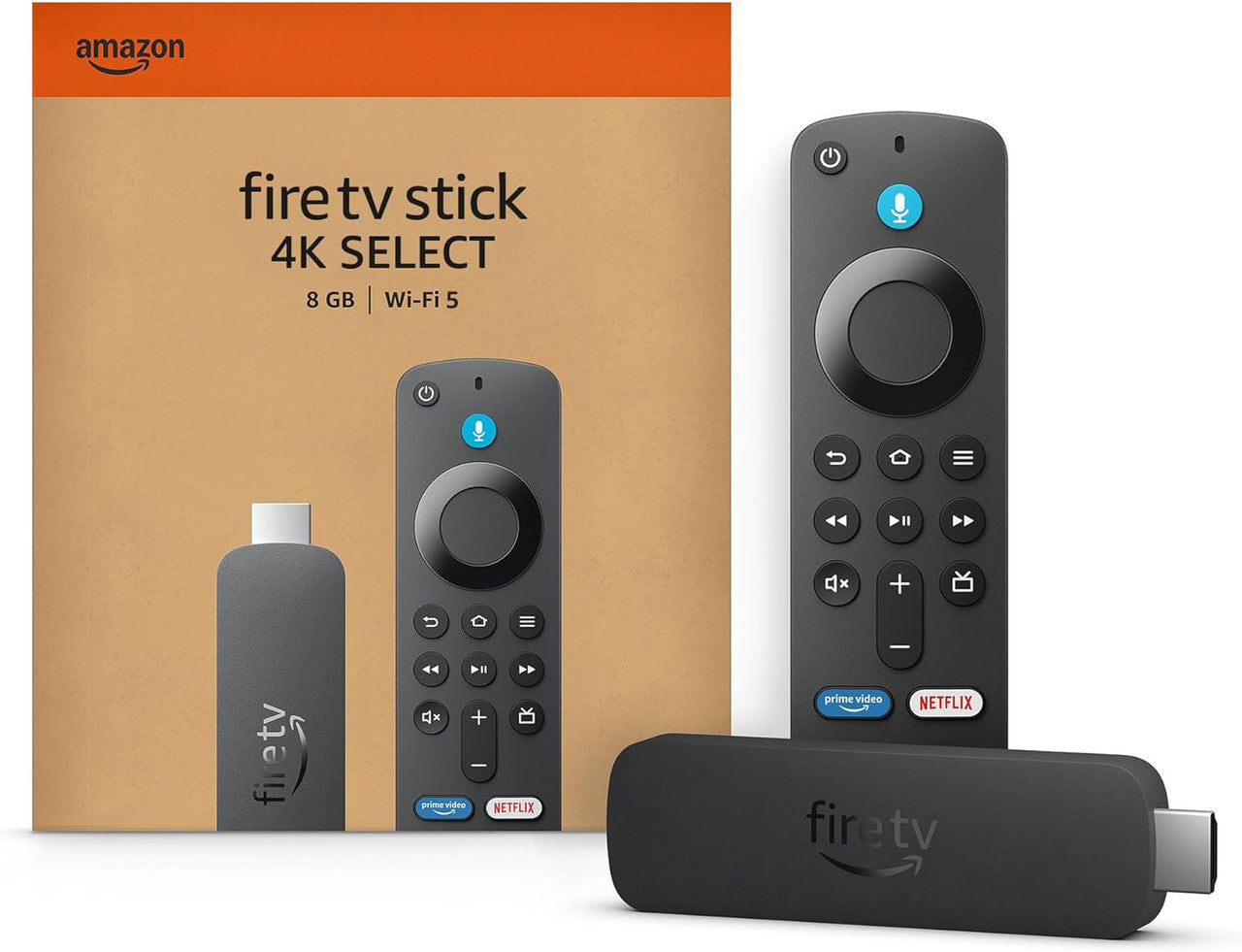 Amazon Fire TV Stick 4K Select (newest gen), start streaming in 4K, hundreds of thousands of films and TV episodes, and free & live TV