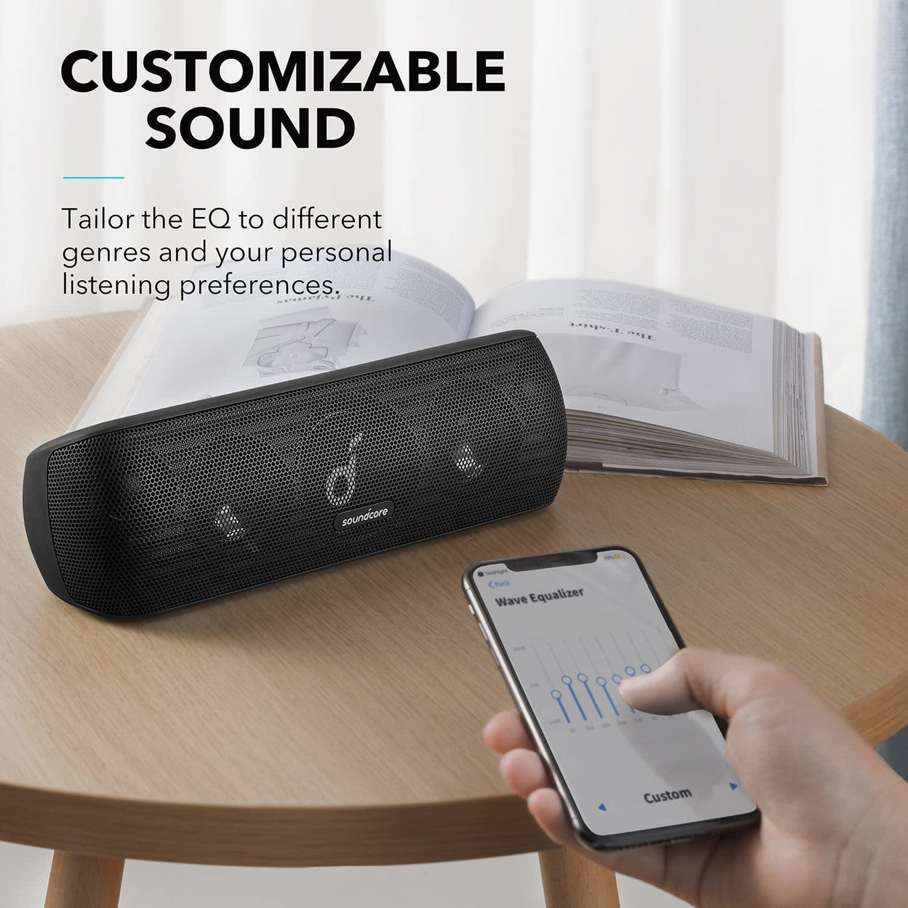 Soundcore Motion+ Bluetooth Speaker with Hi-Res 30W Audio, BassUp, Wireless Speaker, App, Custom EQ, 12H Playtime, Waterproof, USB-C, For Home Office