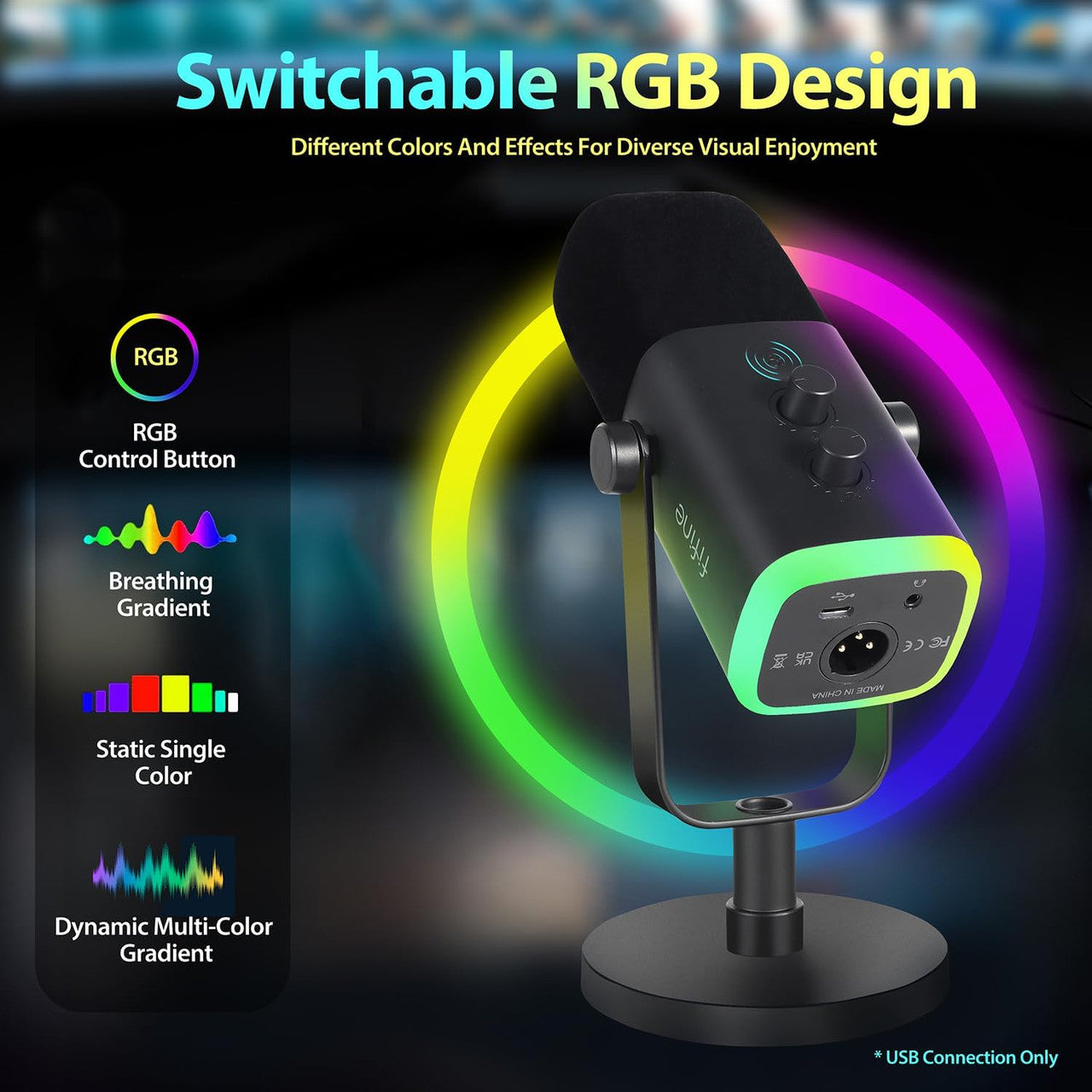 FIFINE XLR USB Gaming Microphone for PC PS4 PS5, Dynamic Streaming Microphone for Podcast Studio for Studio Recording Visit the FIFINE Store