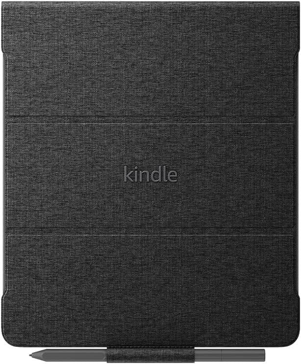 Amazon Kindle Scribe Fabric Folio Case with Magnetic Attach (only fits Amazon Kindle Scribe), slim and lightweight cover, Black
