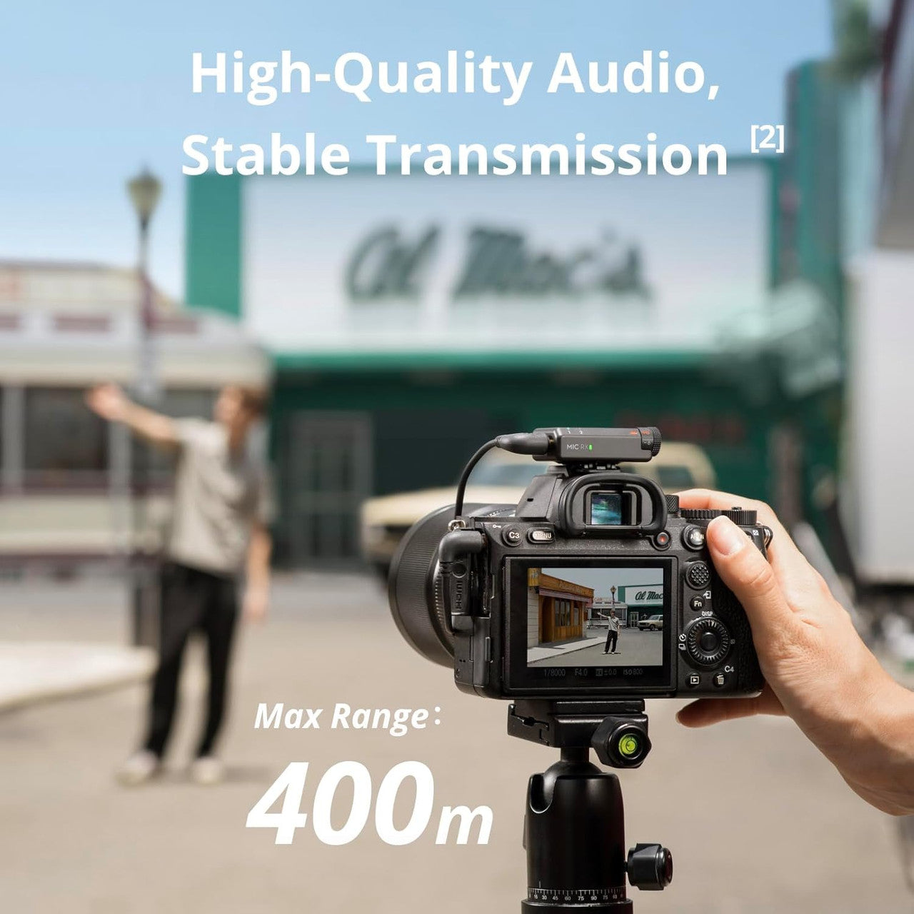 DJI Mic Mini (1 TX + 1 RX), Wireless Lavalier Microphone, Detail-Rich Audio, Noise Cancelling, Automatic Limiting, Wireless Microphone for Camera/iPhone/Android, Vlog, Streaming, 400m Transmission