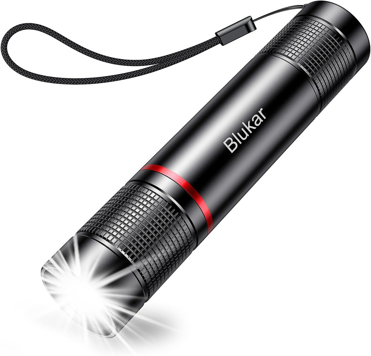 Blukar LED Torch Rechargeable, 2000L Super Bright Adjustable Focus Flashlight, 4 Lighting Modes, Long Battery Life, Waterproof Pocket Size Torch for Power Cuts, Emergency, Camping, Hiking, Outdoor [Energy Class A+++]