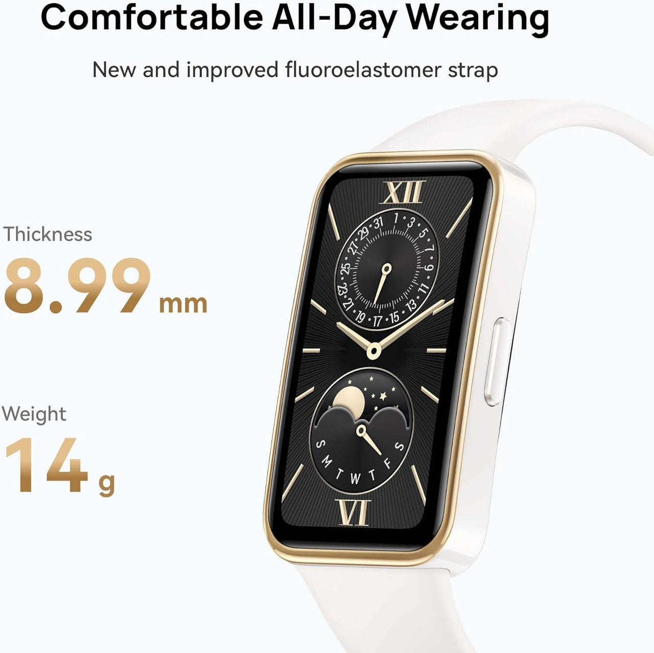 HUAWEI Band 9，Bluetooth, iOS & Android，Up to 14 Days Battery Life, Comfortable Wear, TruSleep 4.0, Scientific Sleep Tracking, 100 Training Modes，Smartband，Charm Pink Fluoroelastomer Strap