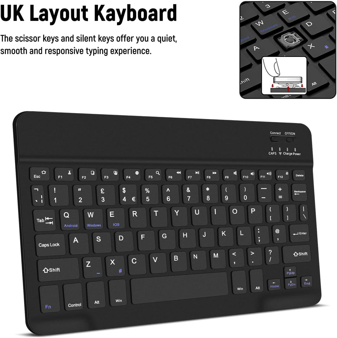 Case with Keyboard for Lenovo Tab M11 11 inch, UK layout Keyboard Case for Lenovo Tab M11, Detachable Bluetooth Keyboard and Pencil Holde for Lenovo M11 Tablet 11", Black