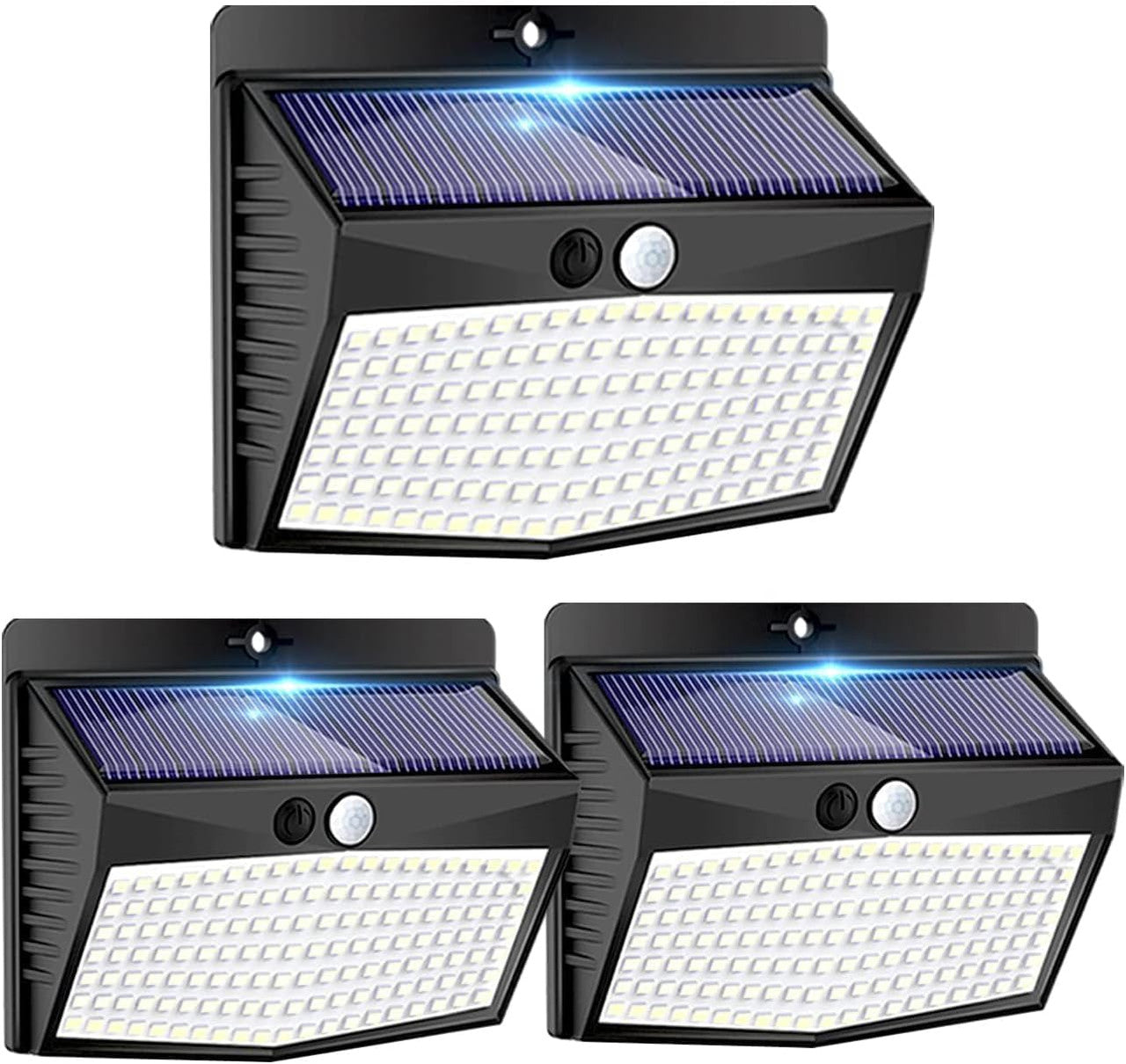 Peasur Solar Lights for Outdoor Use with Motion Sensor, [Pack of 3] Solar Lamp Outdoor 180° Super Bright Solar Light with Motion Sensor Security Wall Light 3 Modes IP65 Waterproof Wall Light Garden [Energy Class E]