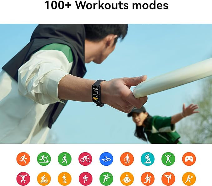 HUAWEI Band 8 Smart Band, Lightweight and Slim, Scientific Sleep Monitoring, Battery up to 2 Weeks, Compatible with Android and iOS, 24/7 Health Monitoring, Black+AP52