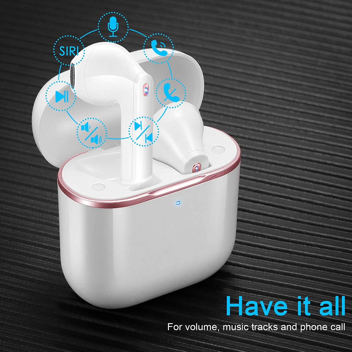 Wireless Earbuds, yobola Wireless Headphones T2 pro, IPX5 Waterproof Wireless Earphones Touch Control, Bluetooth 5.1 Earbuds, 25 Hrs with USB-C Charging with Running/Fitness