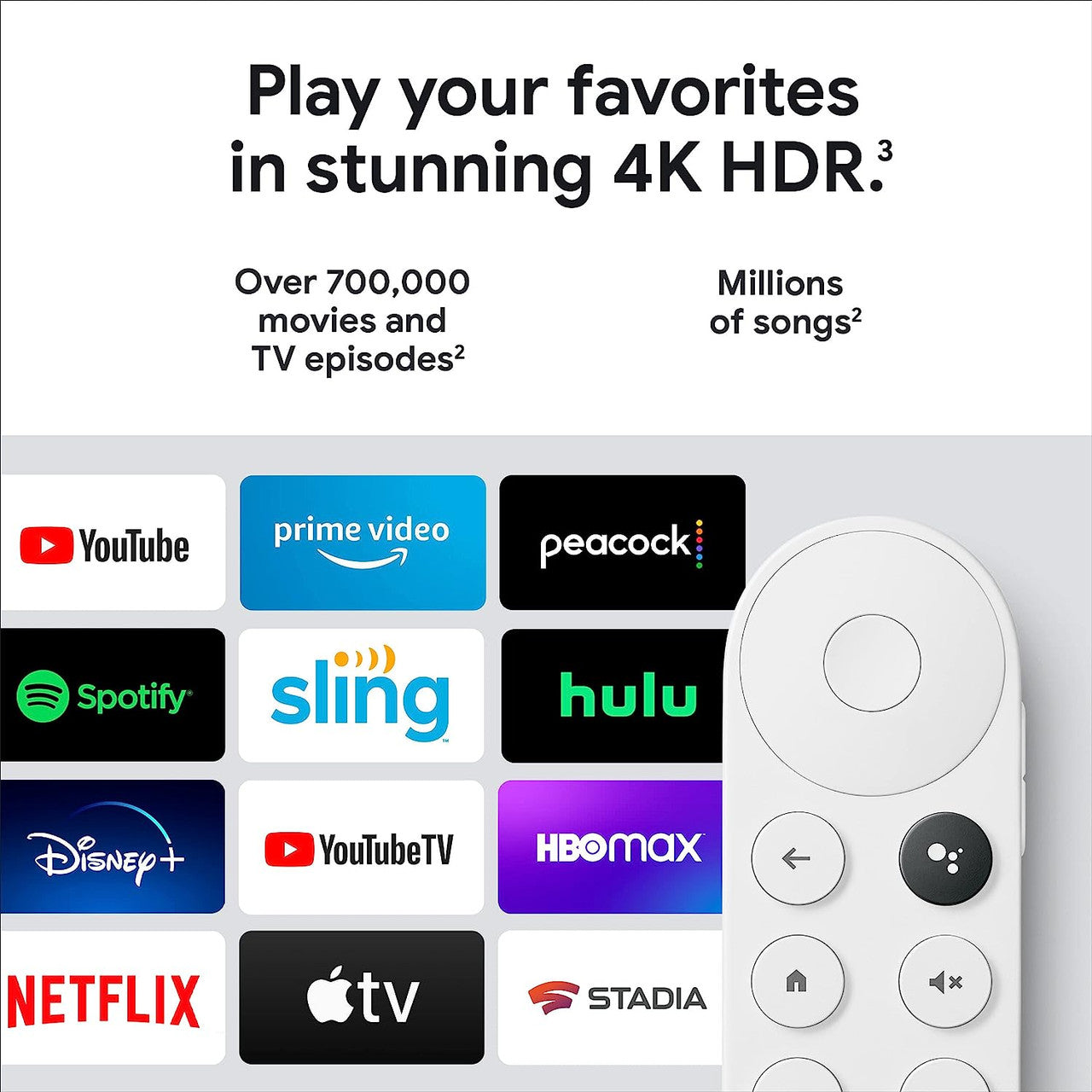 Google Chromecast with Google TV (4K)- Streaming Stick Entertainment with Voice Search - Watch Movies, Shows, and Live TV in 4K HDR - Snow