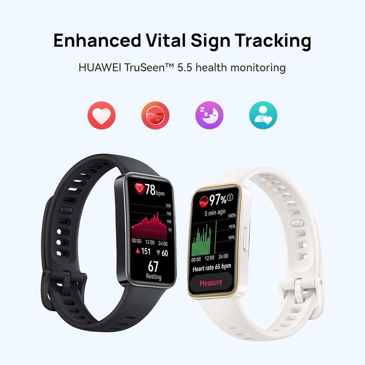 HUAWEI Band 9，Bluetooth, iOS & Android，Up to 14 Days Battery Life, Comfortable Wear, TruSleep 4.0, Scientific Sleep Tracking, 100 Training Modes，Smartband，Charm Pink Fluoroelastomer Strap