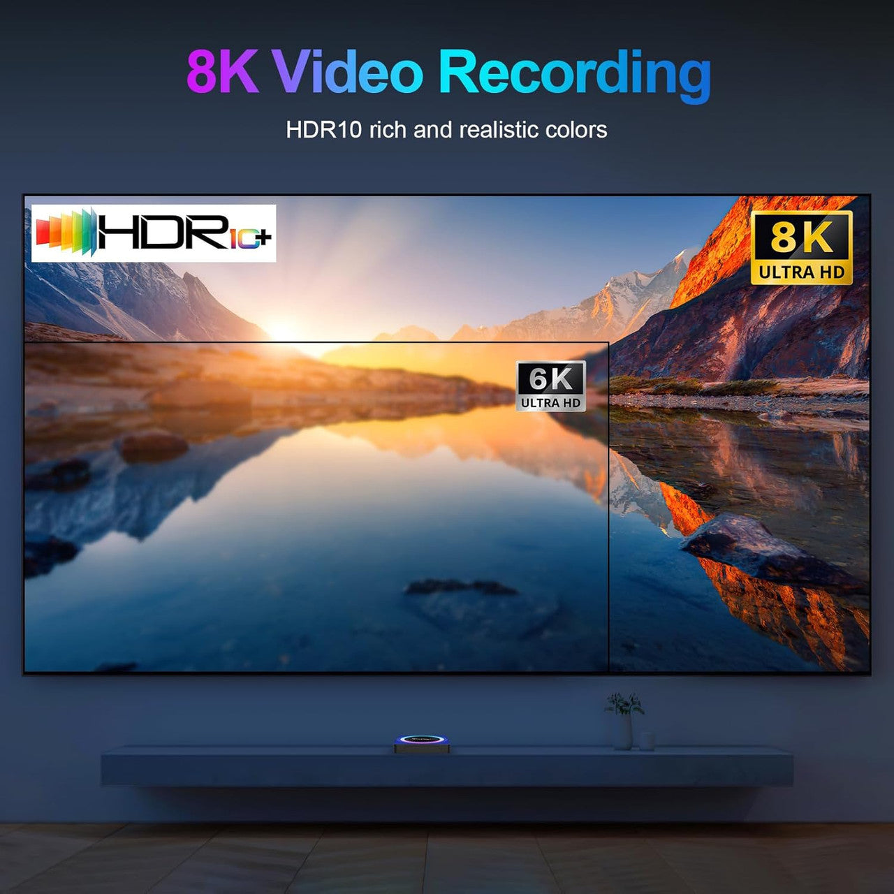 Android 13.0 TV Box, Android Box 4GB RAM 64GB ROM RK3528 Quad-Core 64bit Cortex-A53, Android TV Box Supports 2.4/5.0GHz WiFi6 BT5.0 HD 8K HDMI 2.0