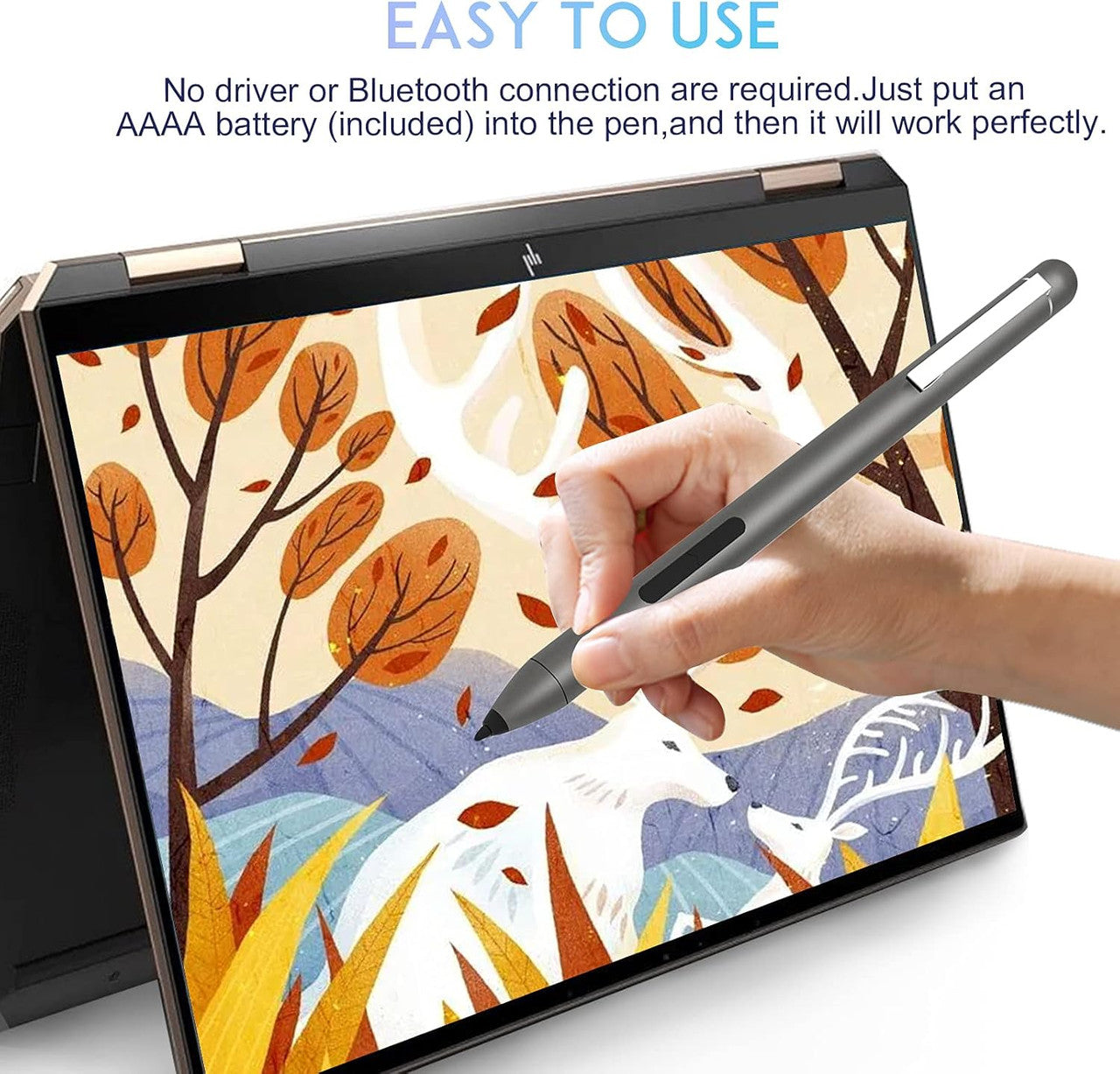 Stylus Pen HP MPP 1.51 Pen for HP Envy x360 15-bp0, X2 12-e0xx,X2 12g0xx; HP Spectre x360 13-ae013dX, HP Pavilion x360 11m-ad0 14M, 2 interchangeable tip Check Compatible List Before Purchase