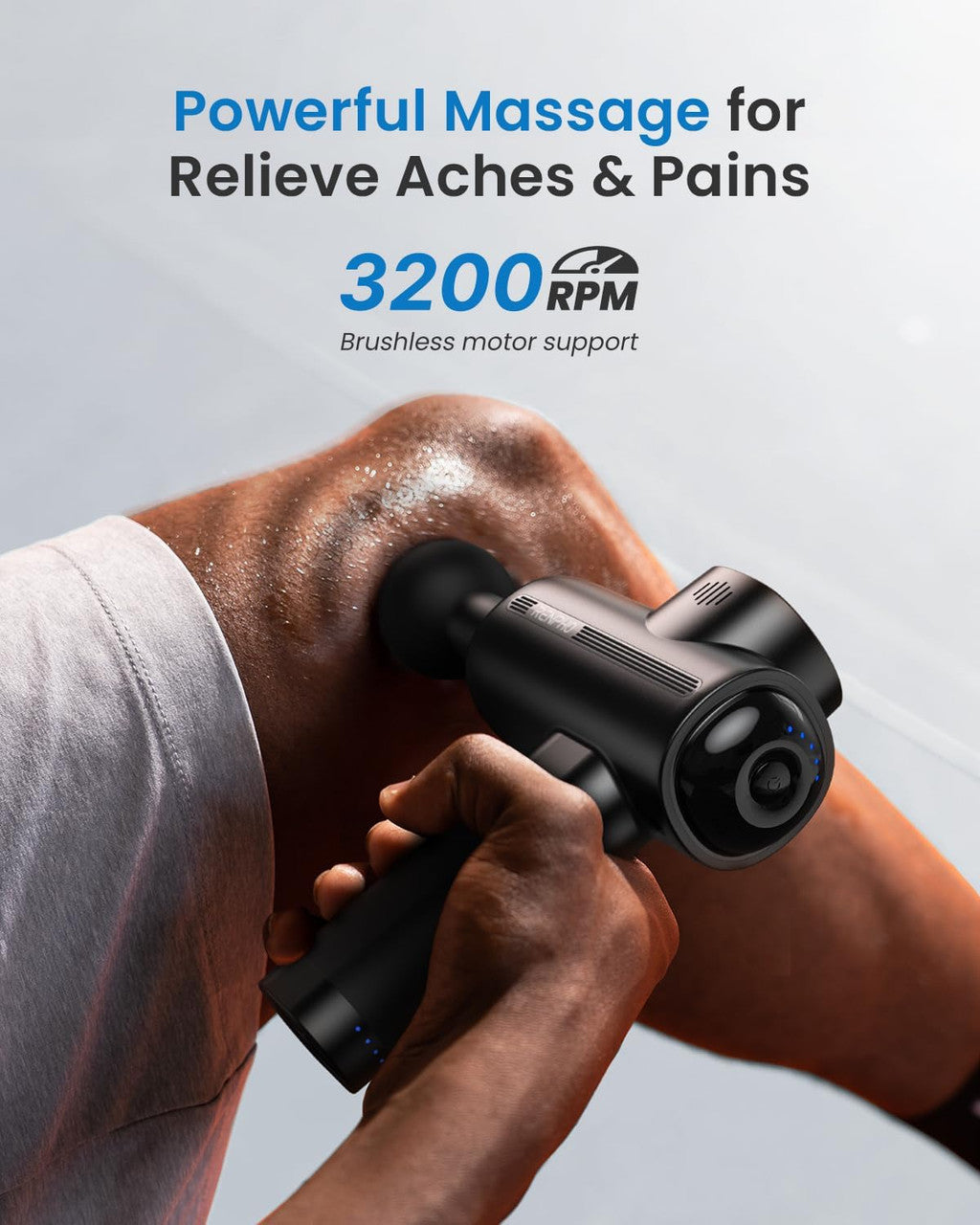 RENPHO Massage Gun Deep Tissue, Muscle Massage Gun 3200 RPM Motor Massager with Type-C Charging and Portable Case, for Home Office Workout Full Body Muscle Massage Relax, Black