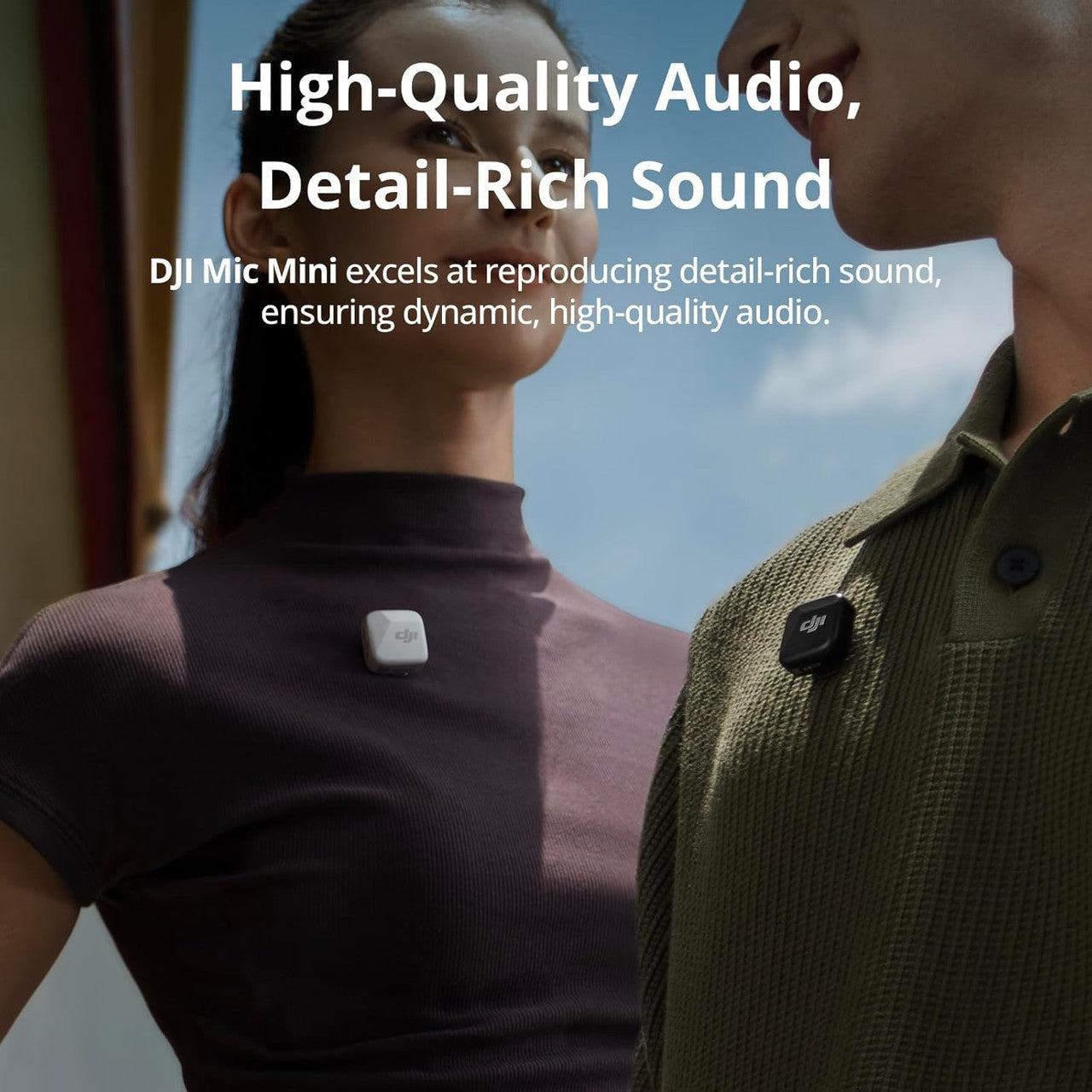DJI Mic Mini (2 TX + 1 Mobile RX), Wireless Microphone for iPhone/Android, Plug and Play, Compact & Lightweight, Cross-Model Pairing, Premium Audio, Stable Transmission, Noise Cancelling