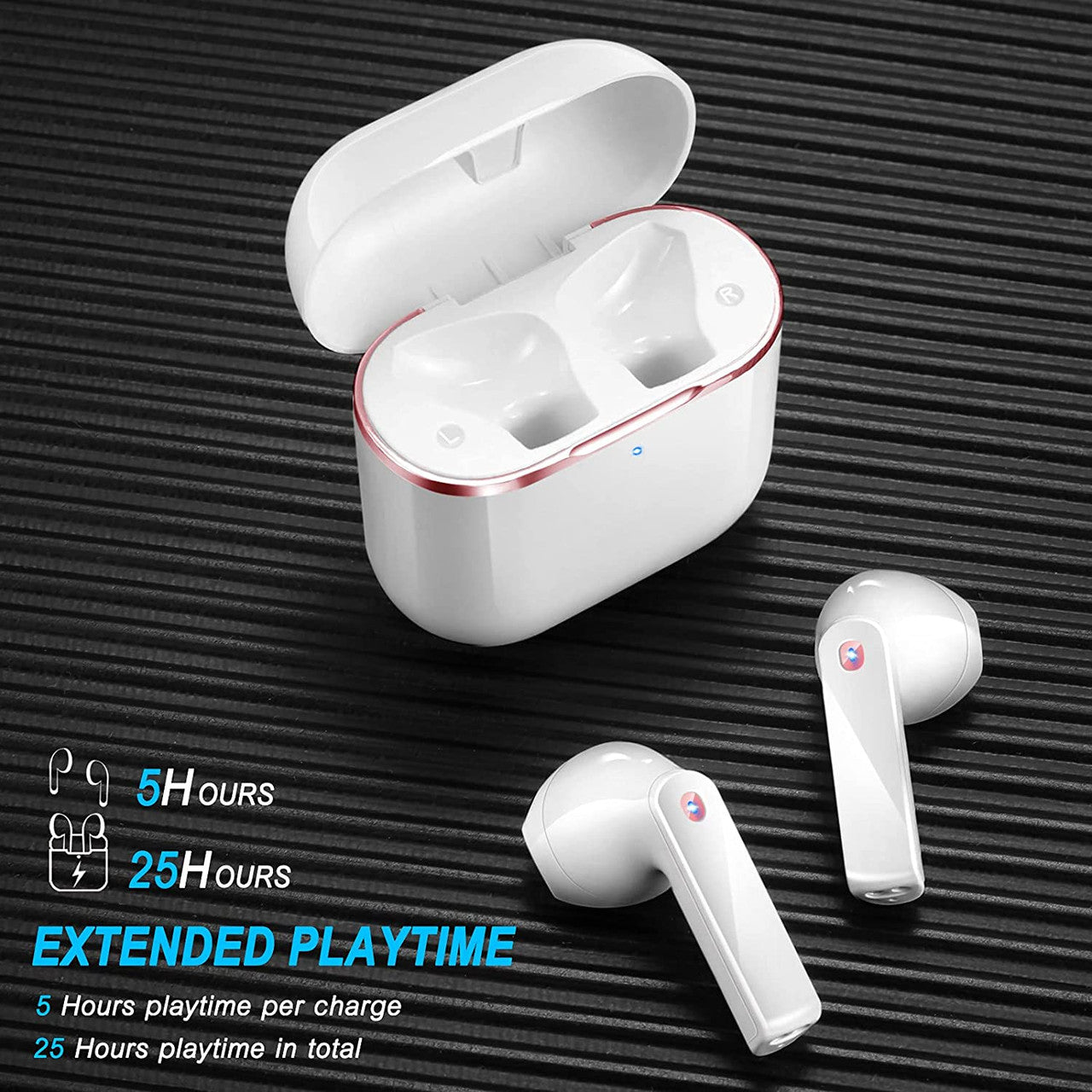Wireless Earbuds, yobola Wireless Headphones T2 pro, IPX5 Waterproof Wireless Earphones Touch Control, Bluetooth 5.1 Earbuds, 25 Hrs with USB-C Charging with Running/Fitness