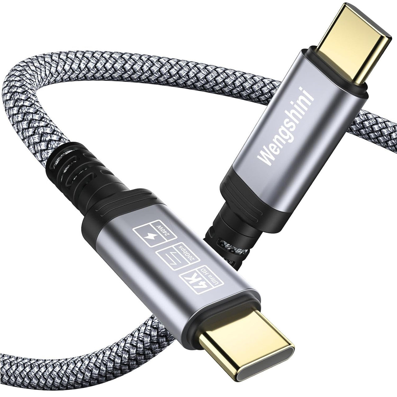 USB C to USB C Cable 2 m, 240 W/20 Gbps USB C 3.2 Gen2 Data Cable, 4K @ 60Hz Video Transmission Video Transfer for Laptop, Mobile Phone, Steam Deck, Tablet, SSD, Monitor etc.