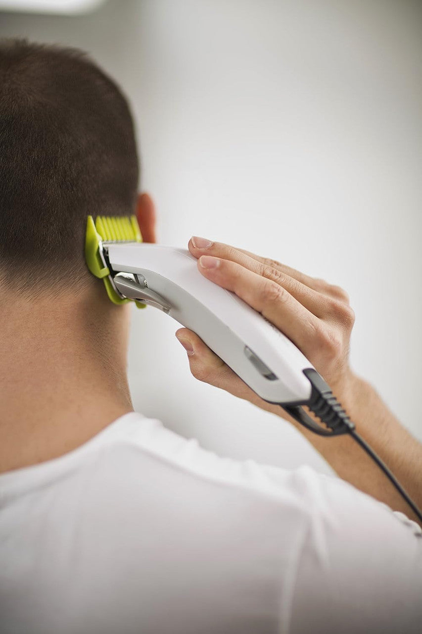 Remington Colour Cut Hair Clippers Kit (Corded, Stainless Steel Self-Sharpening Blades, Comfort Tip Blades, Taper Lever (0.5-2mm), 9 Colour Coded Combs (1.5-25mm), Scissors & Comb)