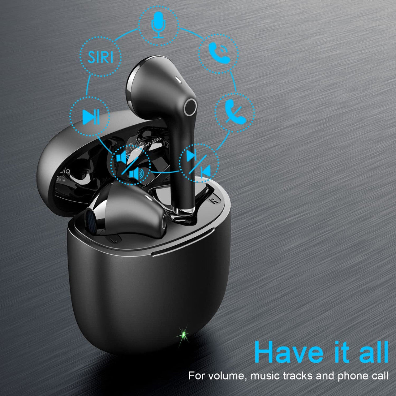 Wireless Earbuds Bluetooth T9, yobola Wireless Headphones HiFi Stereo, IPX5 Waterproof Wireless Earphones Touch Control, Bluetooth Earphones 5.1 Built-in Microphone, USB-C Charging with Sport/Fitness