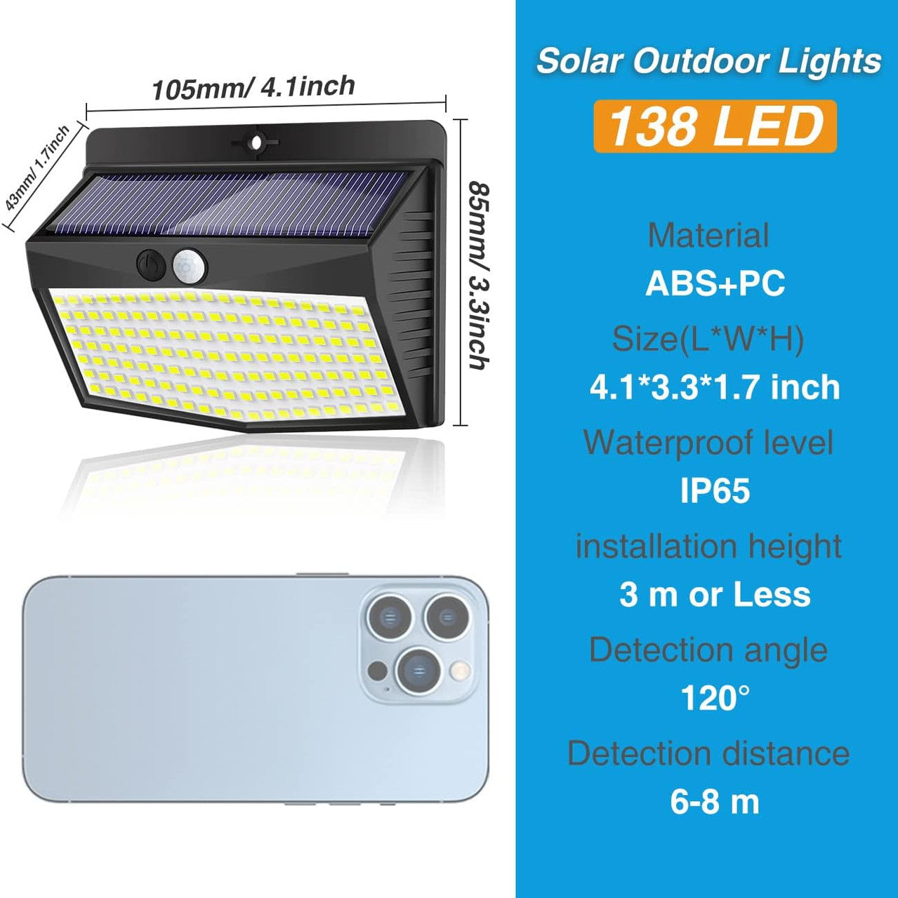 Peasur Solar Lights for Outdoor Use with Motion Sensor, [Pack of 3] Solar Lamp Outdoor 180° Super Bright Solar Light with Motion Sensor Security Wall Light 3 Modes IP65 Waterproof Wall Light Garden [Energy Class E]