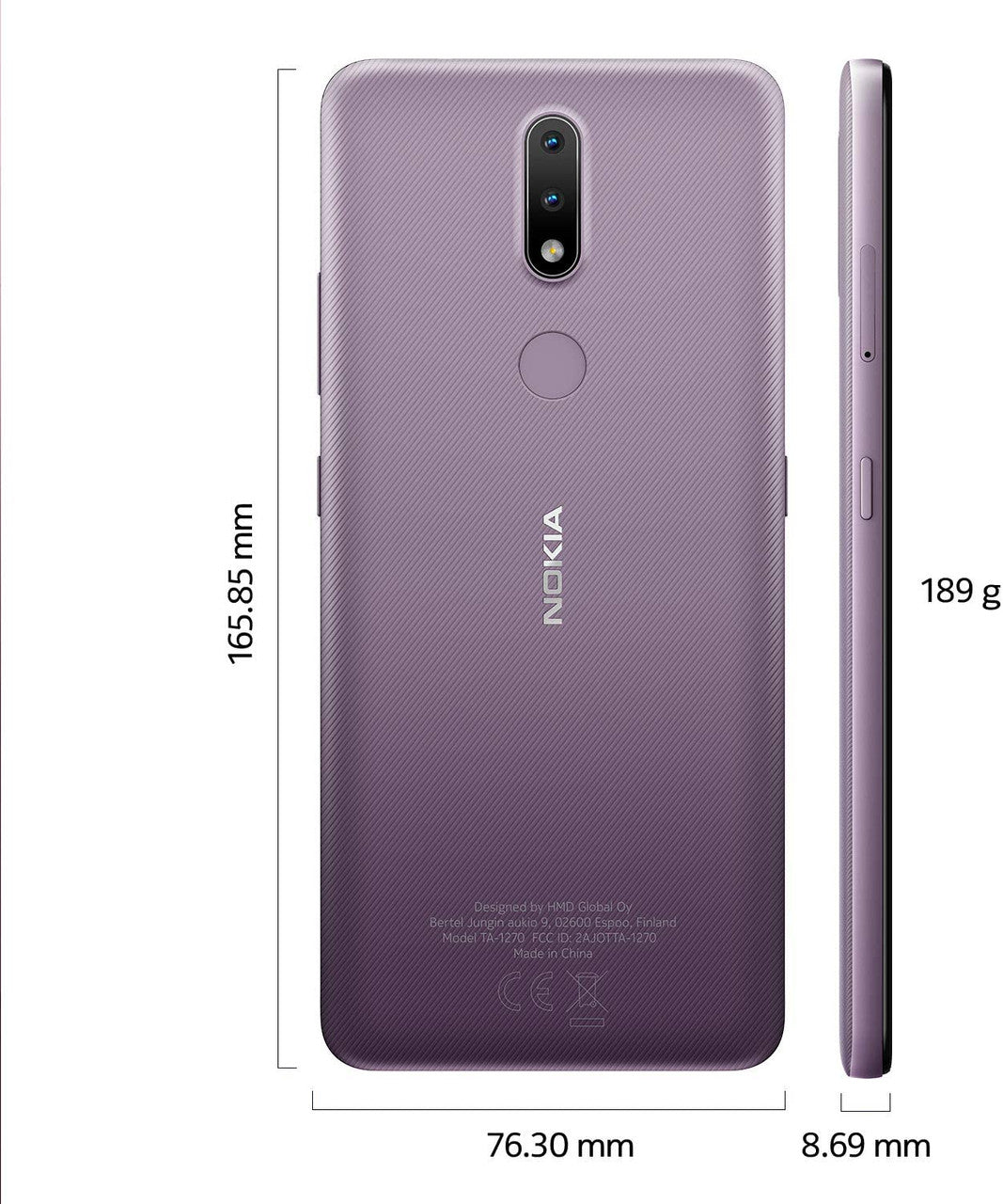 Nokia 2.4 - Smartphone 32GB, 2GB RAM, 2-Day Battery, Dual Sim, Dusk