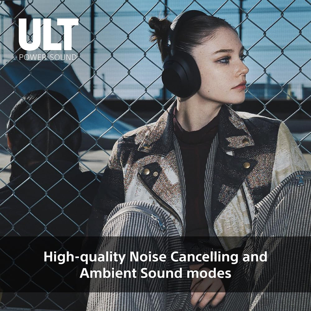 Sony ULT WEAR Over Ear Wireless Noise Cancelling Headphones with ULT POWER SOUND, Ultimate Deep Bass, Clear Call Quality, Up to 30hr Battery Life, Alexa & Google Assistant, IOS & Android - Black