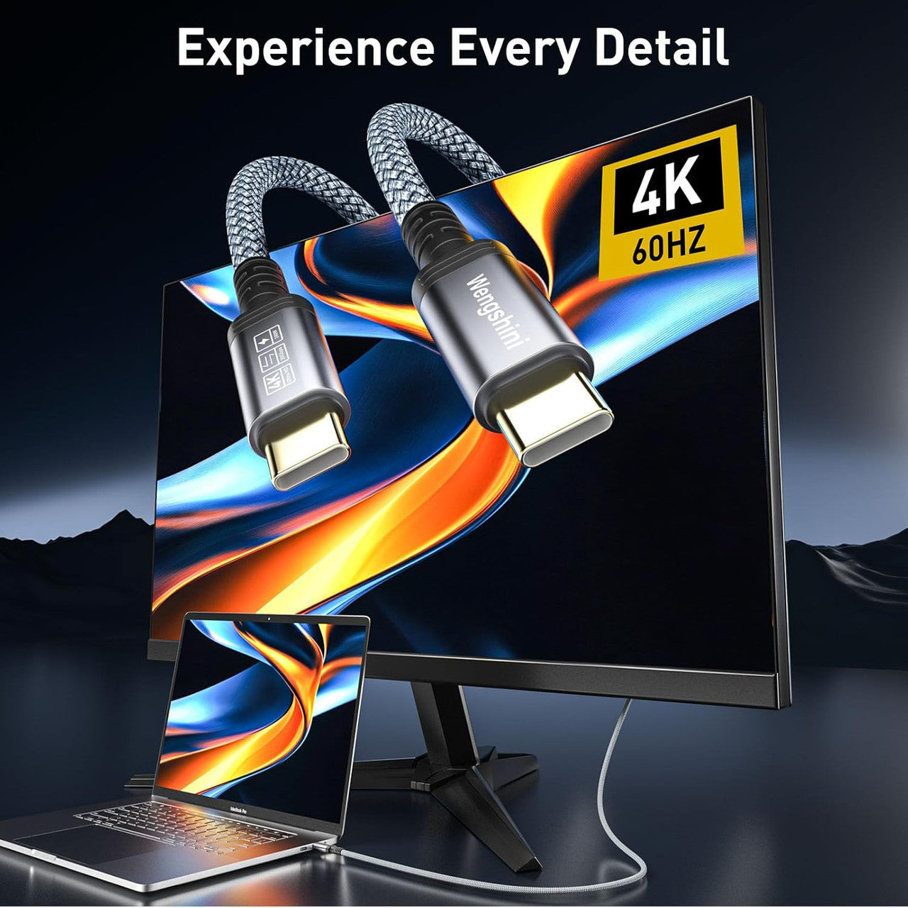 USB C to USB C Cable 2 m, 240 W/20 Gbps USB C 3.2 Gen2 Data Cable, 4K @ 60Hz Video Transmission Video Transfer for Laptop, Mobile Phone, Steam Deck, Tablet, SSD, Monitor etc.