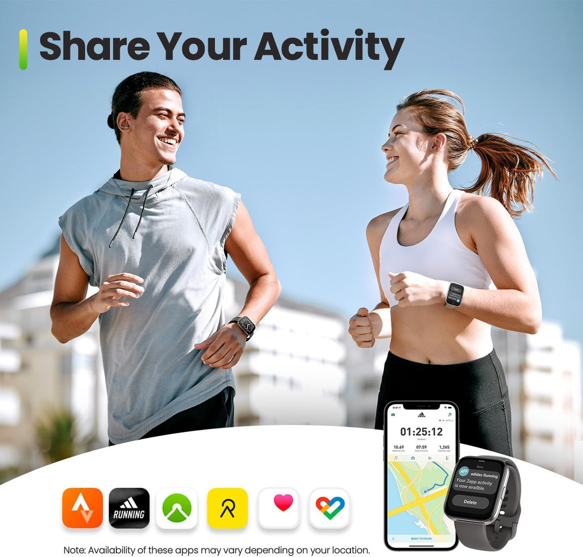 Amazfit Bip 5 Unity 46mm Smart Watch Fitness Activity Tracker With 11-Day Battery, 120+ Sports Modes, Bluetooth Phone Calling, Health Monitoring, Customizable Watch Faces, Black