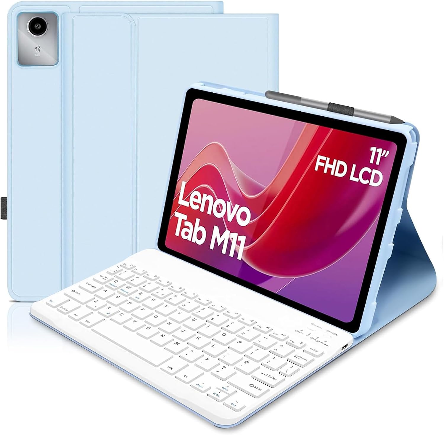Case with Keyboard for Lenovo Tab M11 11 inch, UK layout Keyboard Case for Lenovo Tab M11, Detachable Bluetooth Keyboard and Pencil Holde for Lenovo M11 Tablet 11", Black