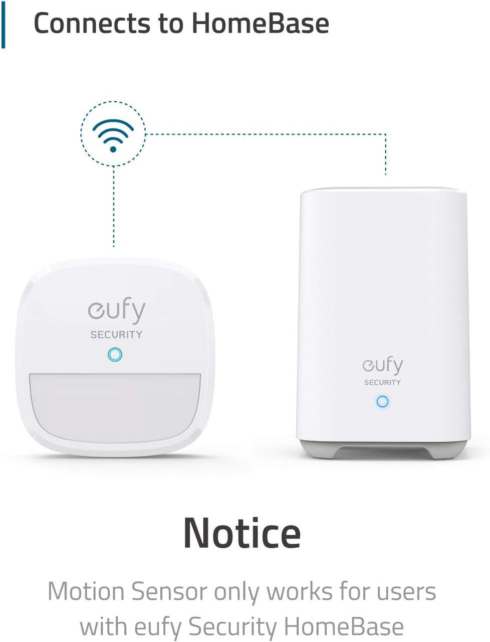 Motion Sensor, eufy Security Home Alarm System Motion Sensor, 100° Coverage, 30 ft Detection Range, 2-Year Battery Life, Adjustable Sensitivity (HomeBase Required), Optional 24/7 Protection Service