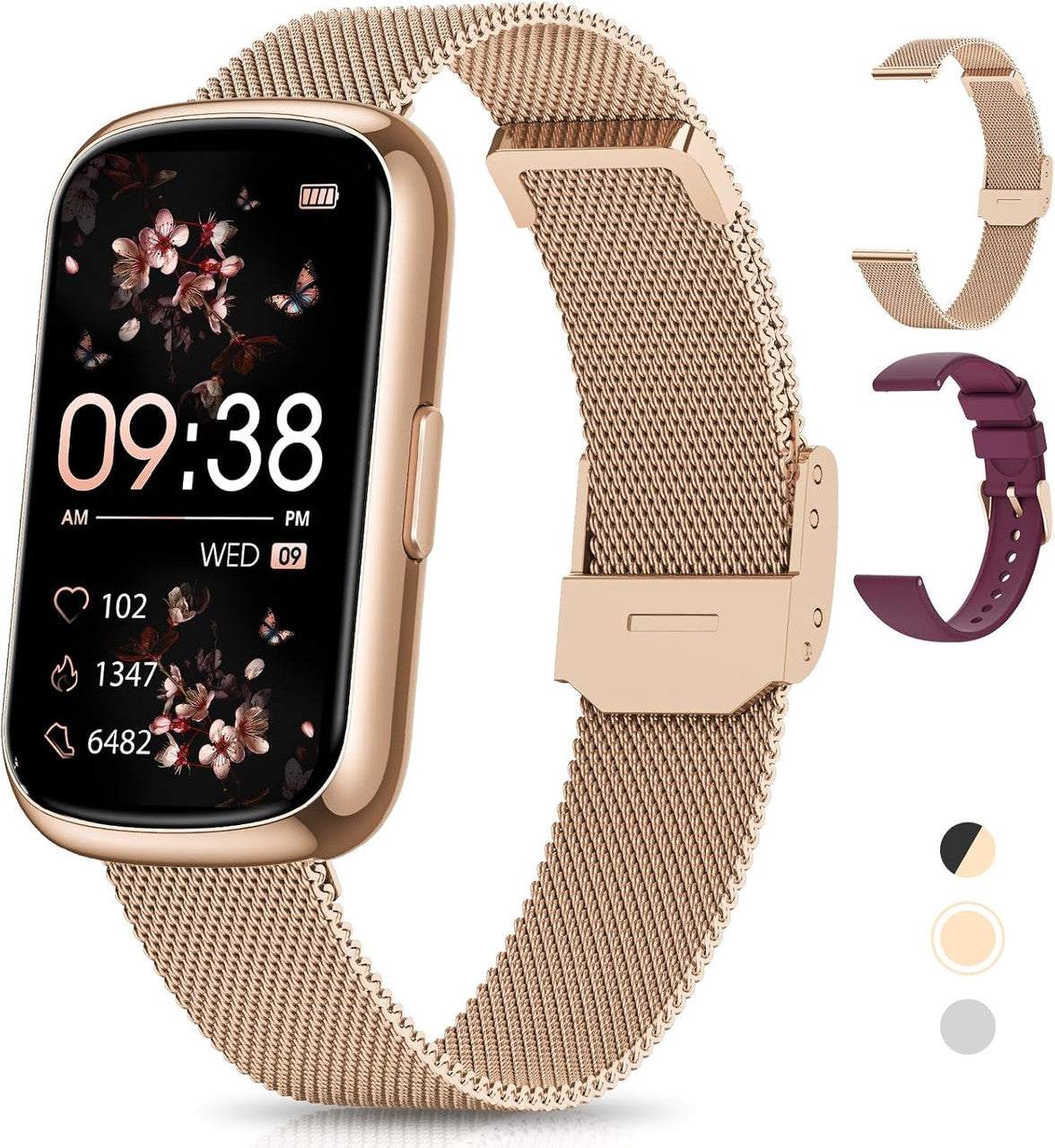 RUXINGX Women's Smartwatch, 1.47 Inch Fitness Watch with 24 Sports Modes, 24H Heart Rate Monitor, SpO2, Sleep Monitor, Menstrual Cycle, IP68 Waterproof Sports Watch, Pedometer with WhatsApp for