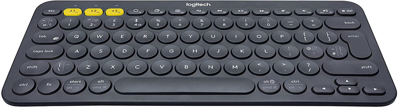 Logitech K380 Wireless Multi-Device Keyboard for Windows, Apple iOS, Apple TV android or Chrome, Bluetooth, Compact Space-Saving Design, PC/Mac/Laptop/Smartphone/Tablet, QWERTY UK Layout - Black