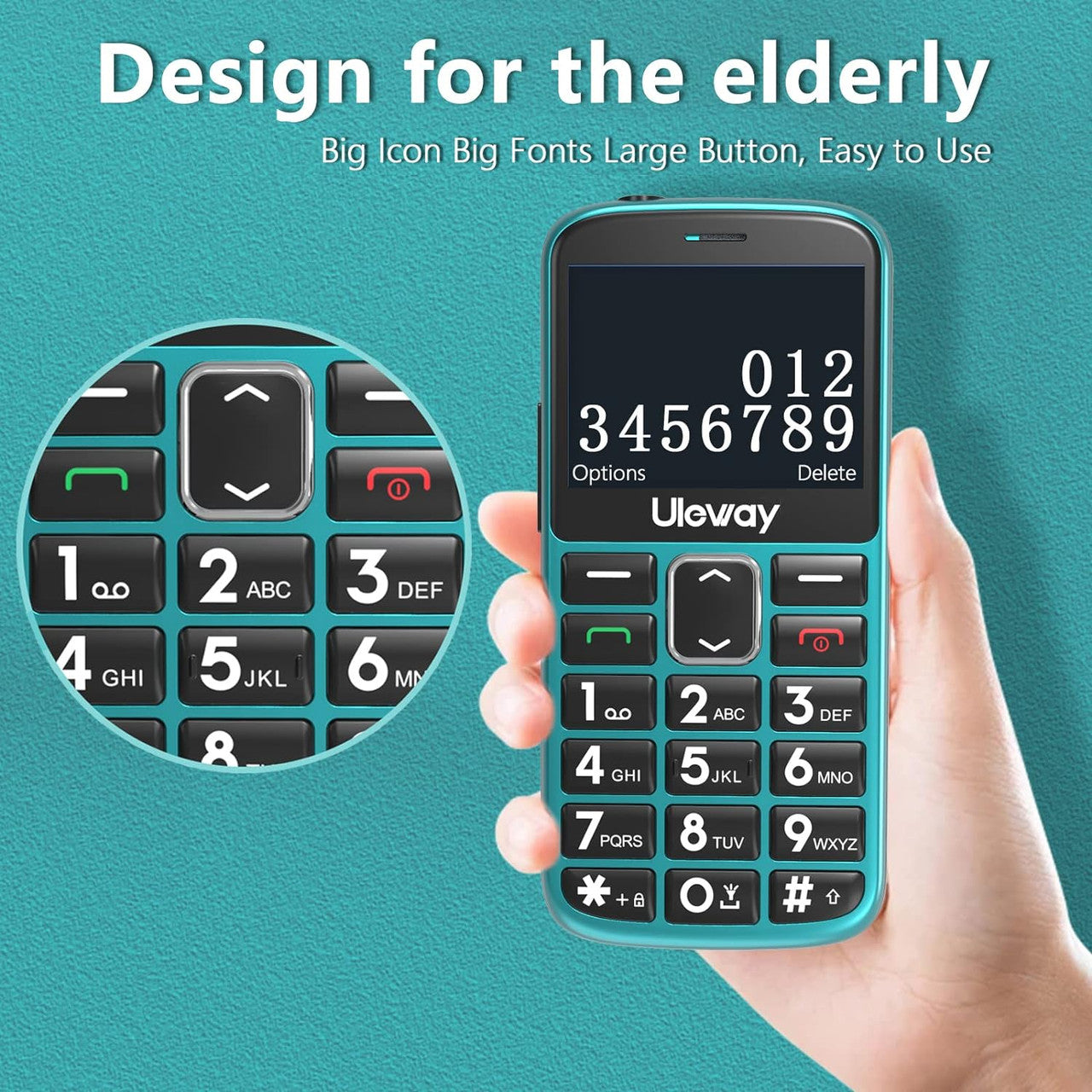 uleway Senior Mobile Phone without Contract, Large Buttons, Mobile Phone Simple and Buttons, Emergency Call Function, 2.3 Inch Display Mobile Phone for Seniors