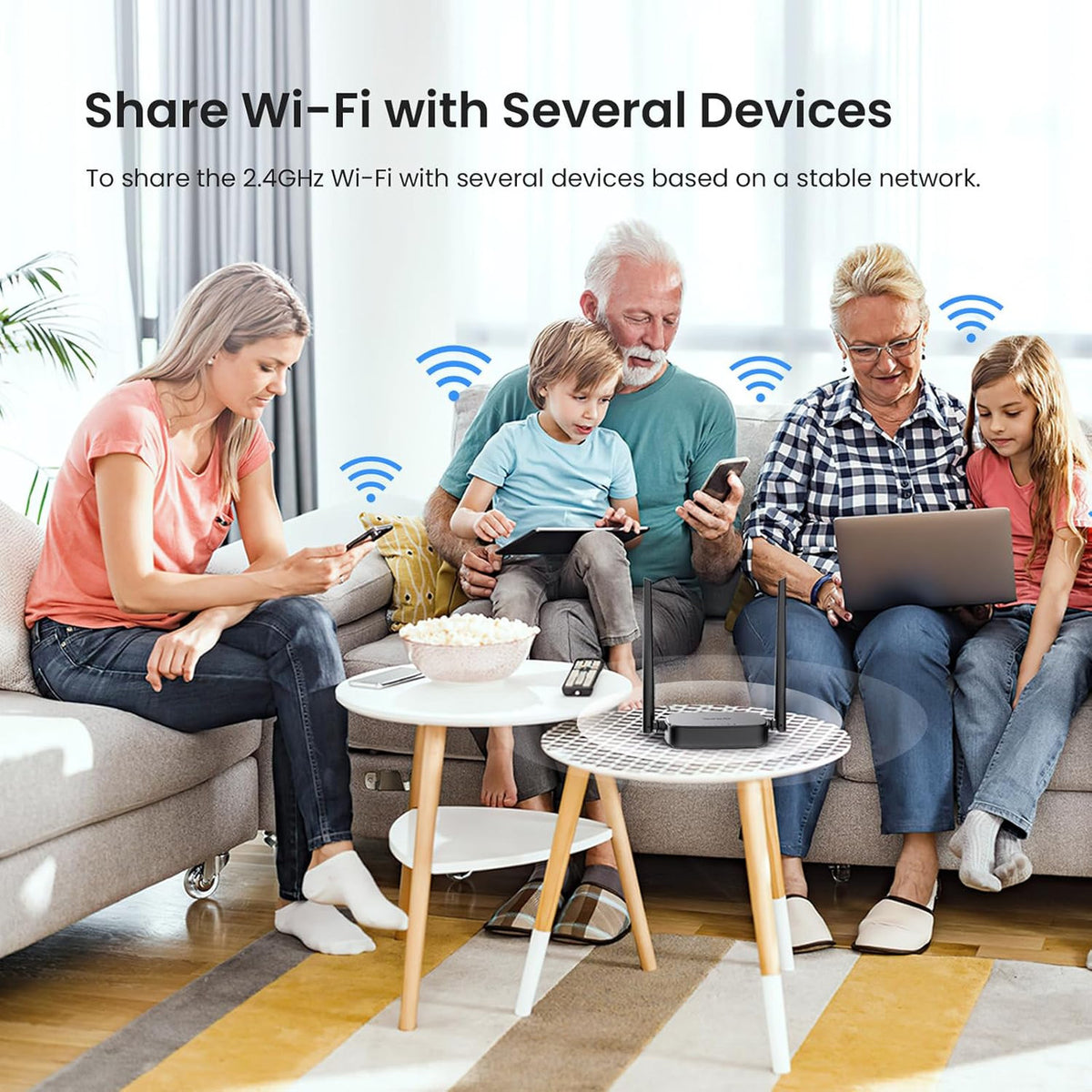 Tenda Router 4G SIM 4G03 Pro - Mobile WiFi Router 3G/4G Wireless Band 2.4 GHz 300Mpbs, LTE Cat4 150Mpbs, Fast Ethernet LAN/WAN Port, 2 * 4dBi External Antenna, NANO SIM Card, Plug and Play