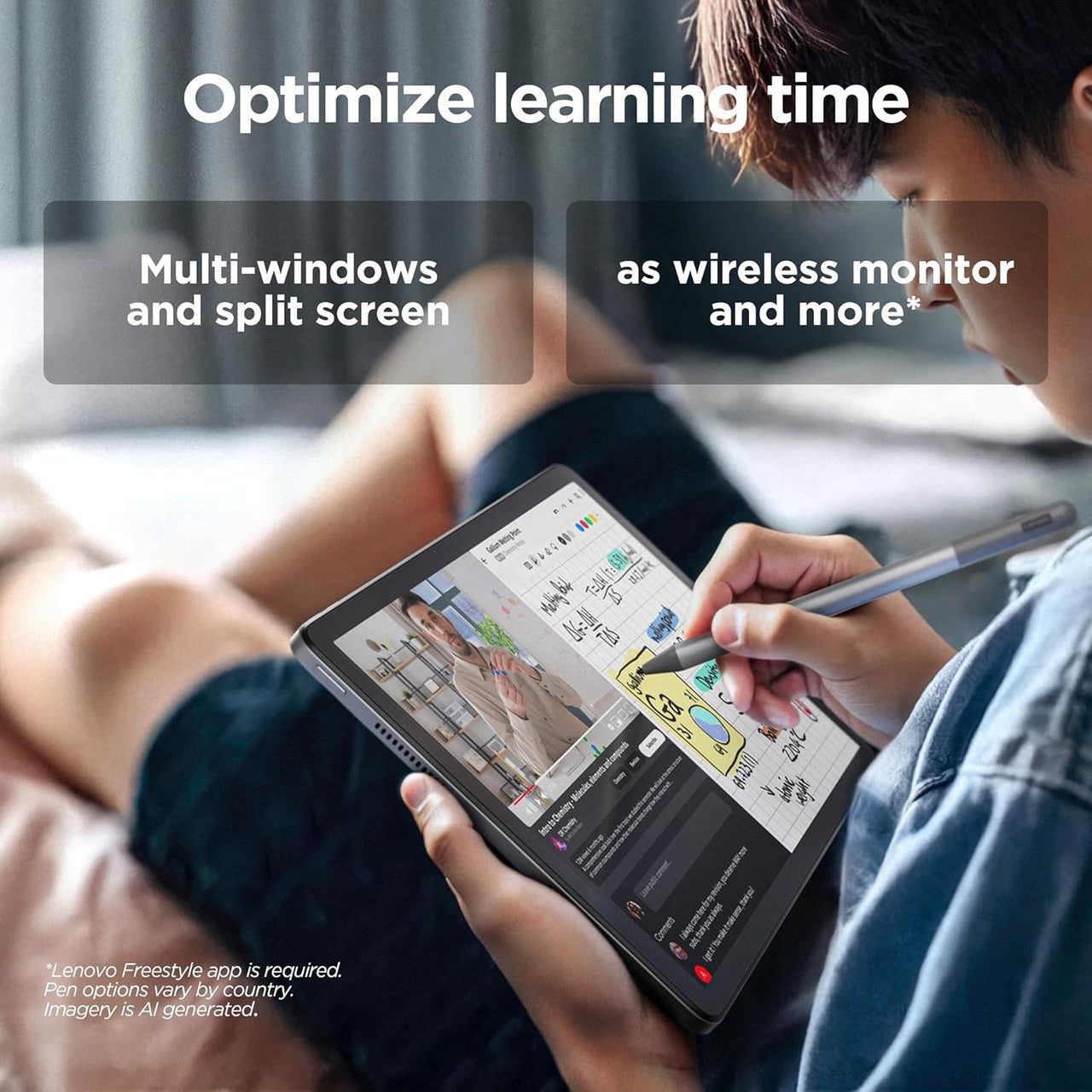 Lenovo Tab M11, Display 10.95 Inch FullHD - (MediaTek Helio G88, 4 GB RAM, 128 GB Memory, WiFi 5, 4G LTE, Tablet Android 13) - Seafoam Green, Exclusive to Amazon, Pen Included