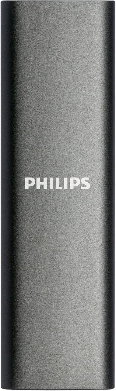 Philips Portable External SSD 1TB - Ultra Slim SATA Ultra Speed USB-C - USB, Read Speed up to 540MB/s, Write Speed up to 540MB/s, Aluminum