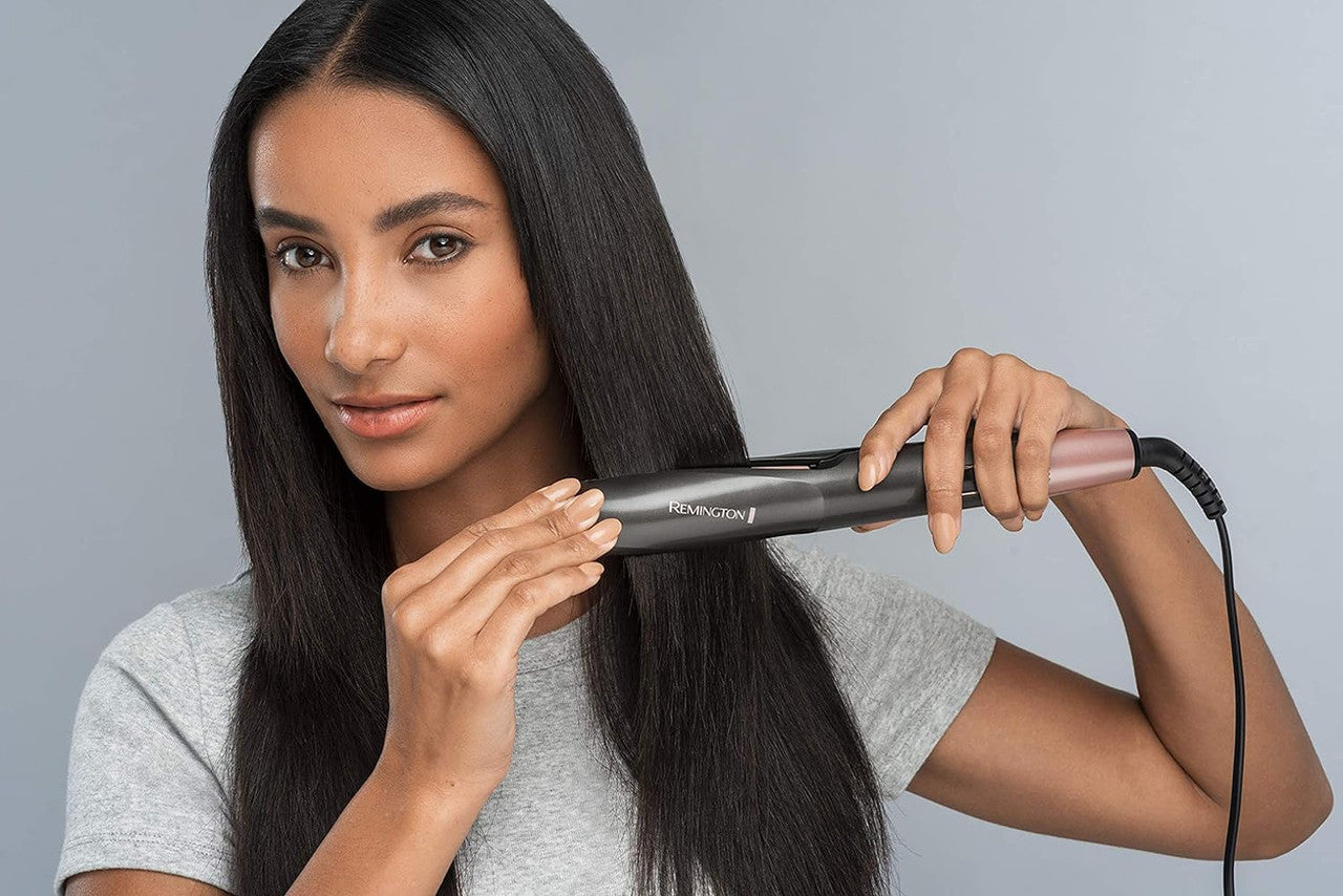 Remington Straightener & Curling Iron - Curl & Straight Confidence 2in1 Multistyler [Upgrade] (curved styling plates for straightening, curling & waves) 150-230 ° C, hair straightener S6606B
