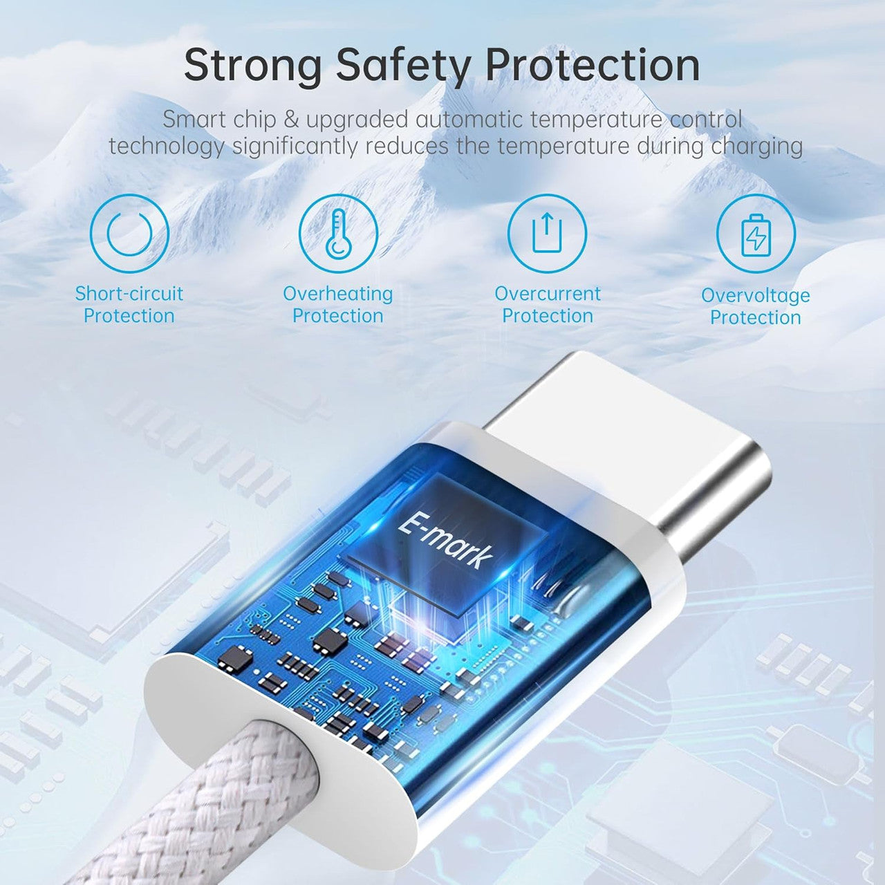 YISH USB C to USB C Cable:60W USB Type C Cable PD 3A Fast Charging Nylon Braided Cable Type C to Type C Charger for iPhone 16 15 Samsung Galaxy S25 S24 Pixel Sony iPad MacBook