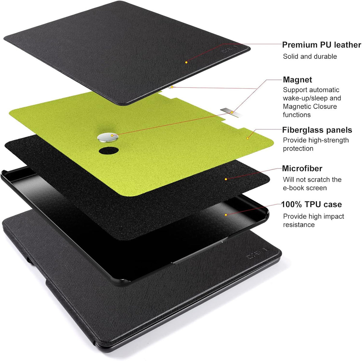 Kindle Scribe 10.2" Case - With Pen Holder, Auto Wake/Sleep, Easy to Carry and Write