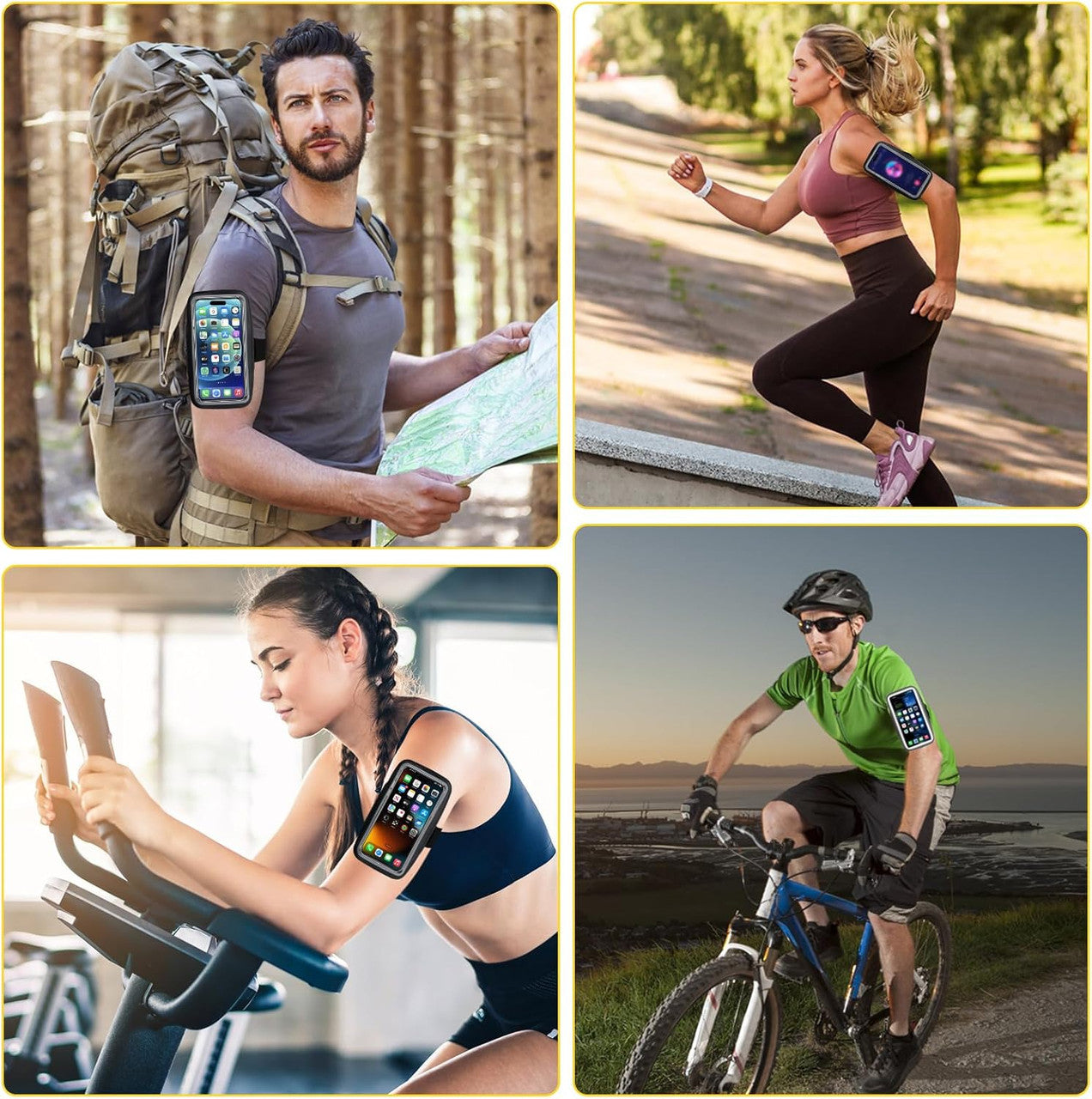 Sports Armband Mobile Phone with Headphone Bag, Sports Armband Mobile Phone Universal, Mobile Phone Bag Jogging Running Armband Mobile Phone Holder Jogging Arm Bag Suitable for All