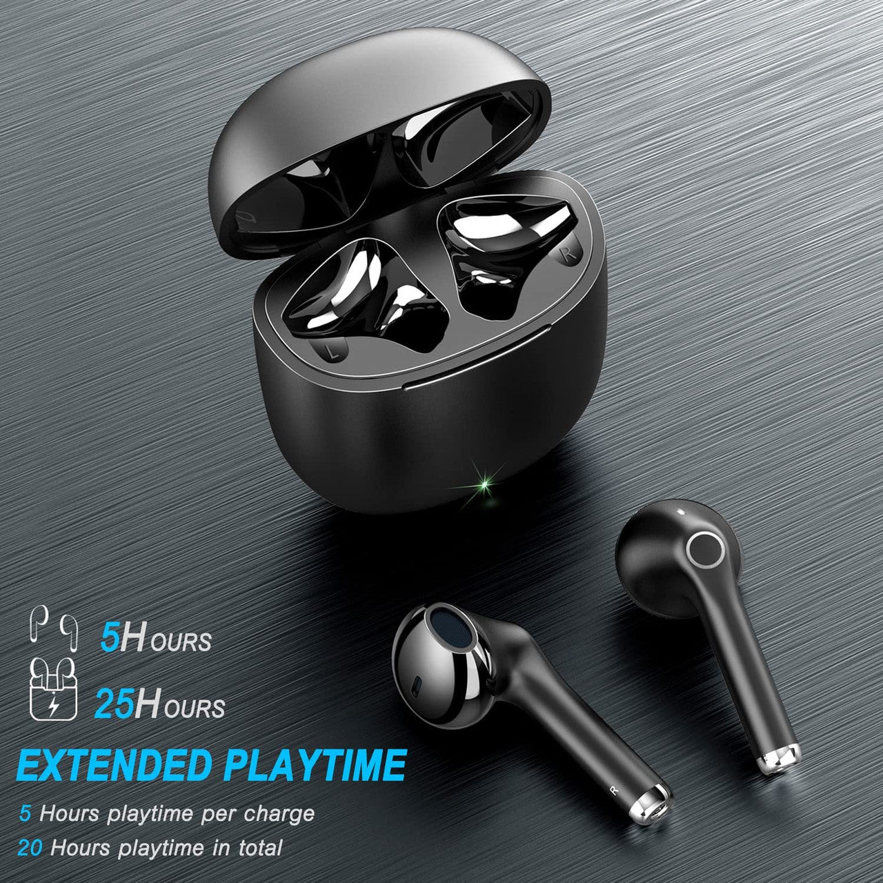Wireless Earbuds Bluetooth T9, yobola Wireless Headphones HiFi Stereo, IPX5 Waterproof Wireless Earphones Touch Control, Bluetooth Earphones 5.1 Built-in Microphone, USB-C Charging with Sport/Fitness