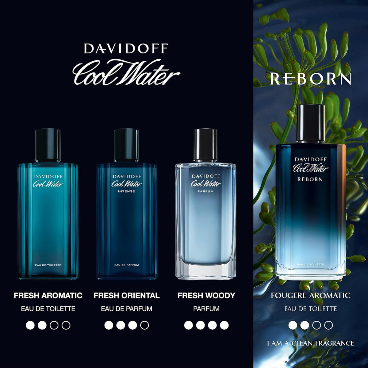 Davidoff DAVIDOFF Cool Water Intense - Eau de Parfum for Him - Oriental Fragrance with Notes of Green Mandarin, Coconut Water and Amber Accord - High Longevity