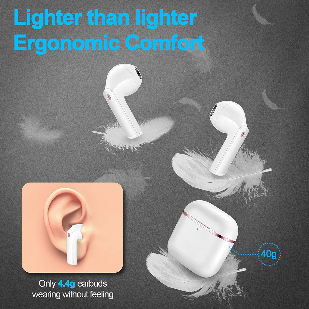 Wireless Earbuds, yobola Wireless Headphones T2 pro, IPX5 Waterproof Wireless Earphones Touch Control, Bluetooth 5.1 Earbuds, 25 Hrs with USB-C Charging with Running/Fitness