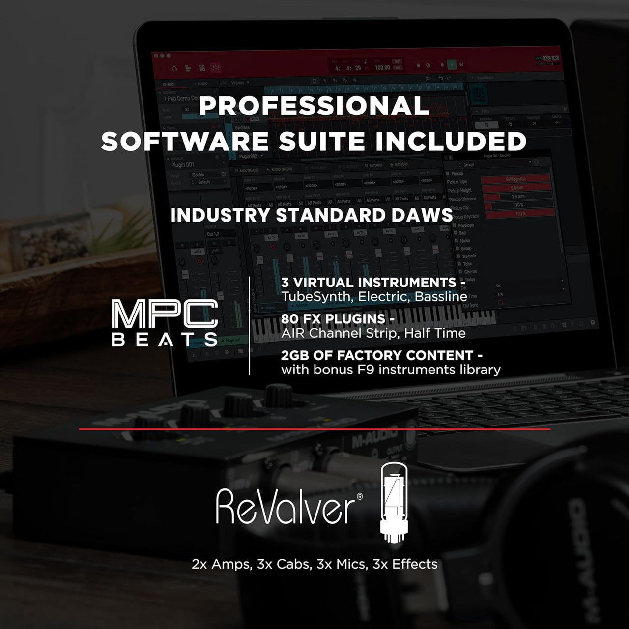 M-AUDIO HDH40 - Over Ear Studio Headphones with Closed Back Design, Flexible Headband and 2.7m Cable for Studio Monitoring, Podcasting and Recording