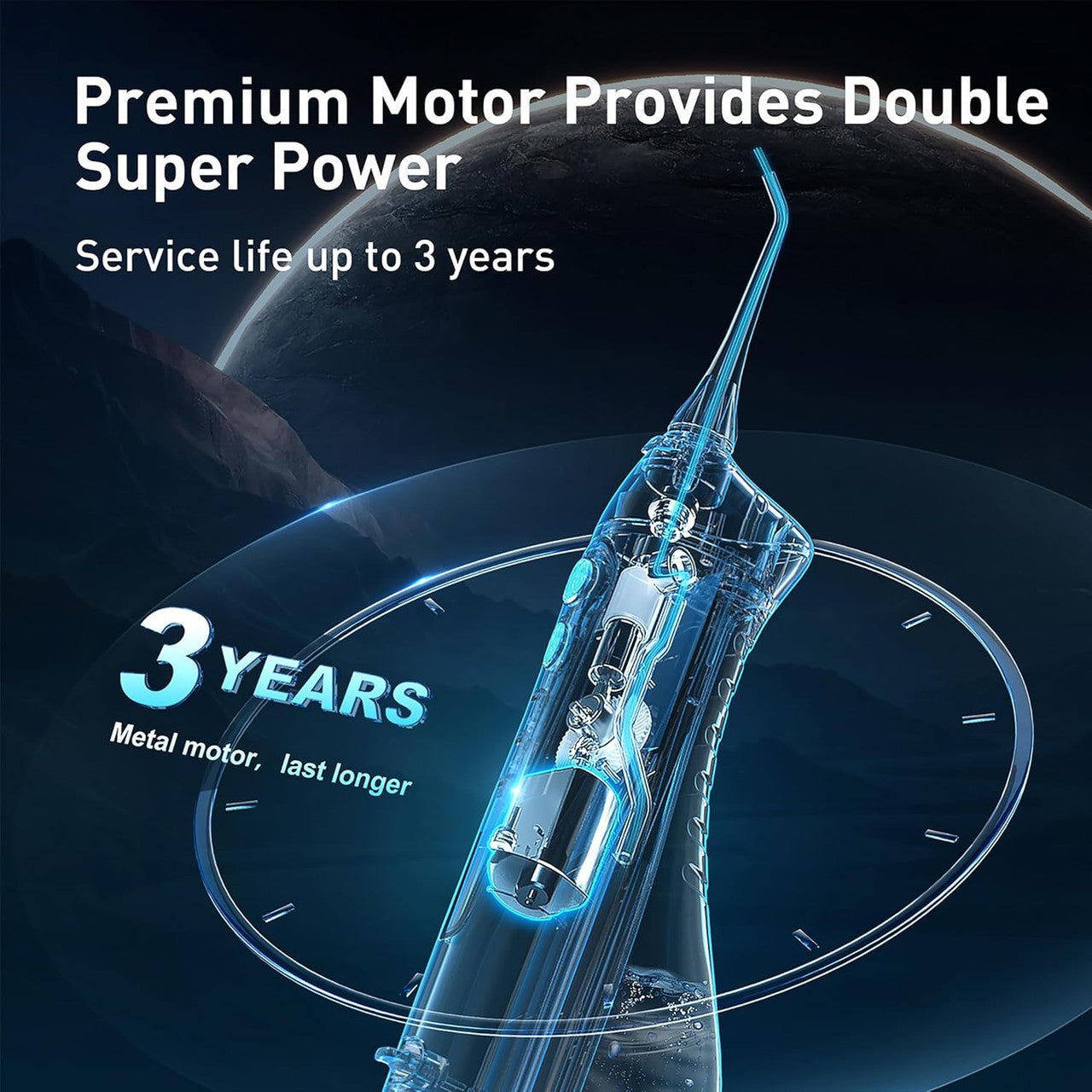COSLUS Water Dental Flosser Teeth Pick C20(F5020E): Portable Cordless Oral Irrigator 300ML Rechargeable Travel Irrigation Cleaner IPX7 Waterproof Electric Flossing Machine for Teeth Cleaning