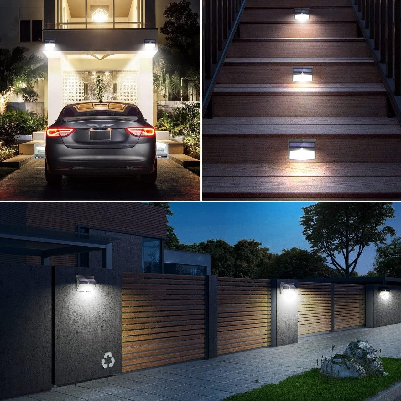 Peasur Solar Lights for Outdoor Use with Motion Sensor, [Pack of 3] Solar Lamp Outdoor 180° Super Bright Solar Light with Motion Sensor Security Wall Light 3 Modes IP65 Waterproof Wall Light Garden [Energy Class E]