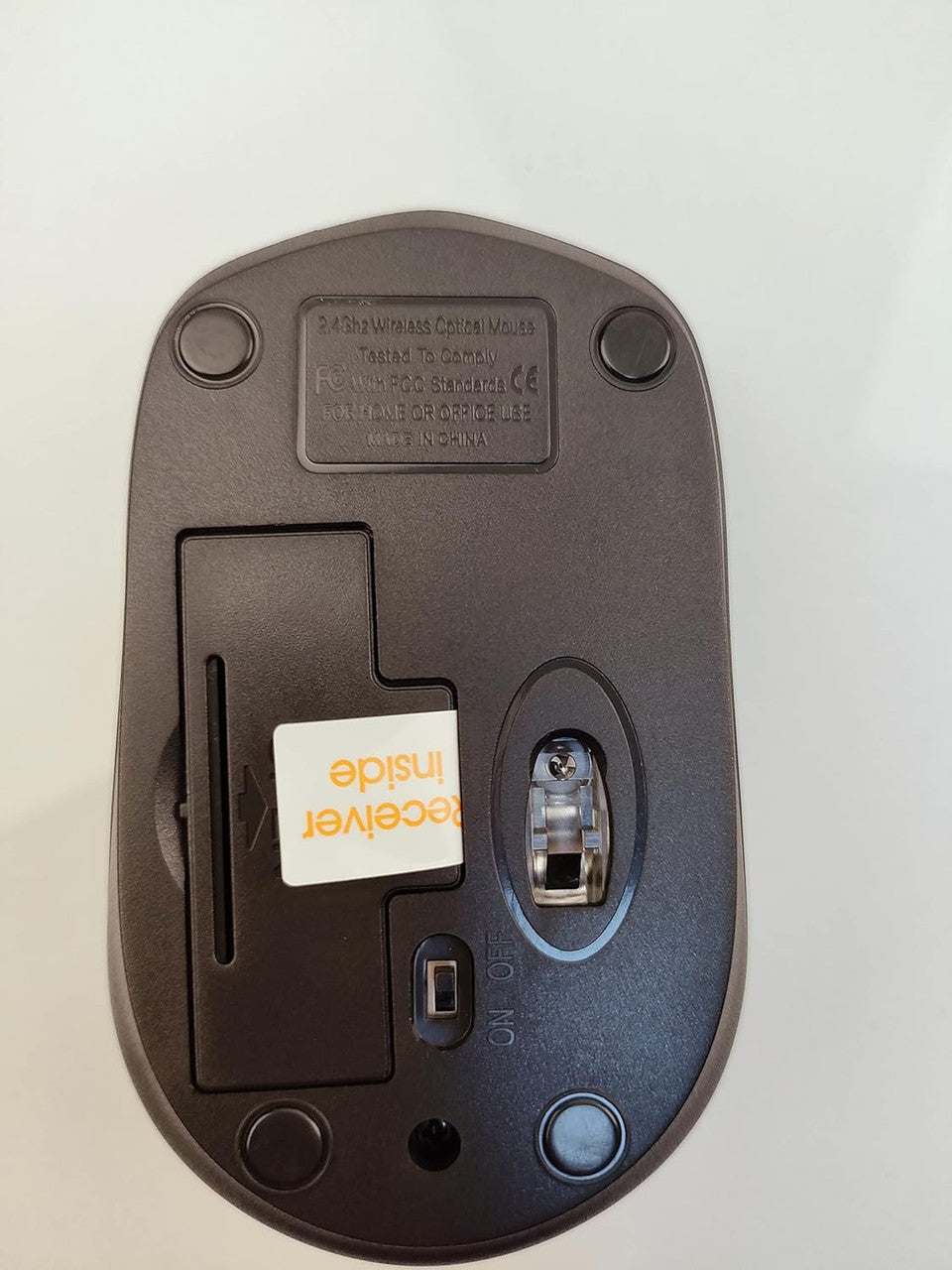 Rii Wireless Mouse 2.4G Wireless Mouse with USB Receiver (located in the battery compartment on the back of the mouse) for left and right handed users, PC/Laptop/Windows, black