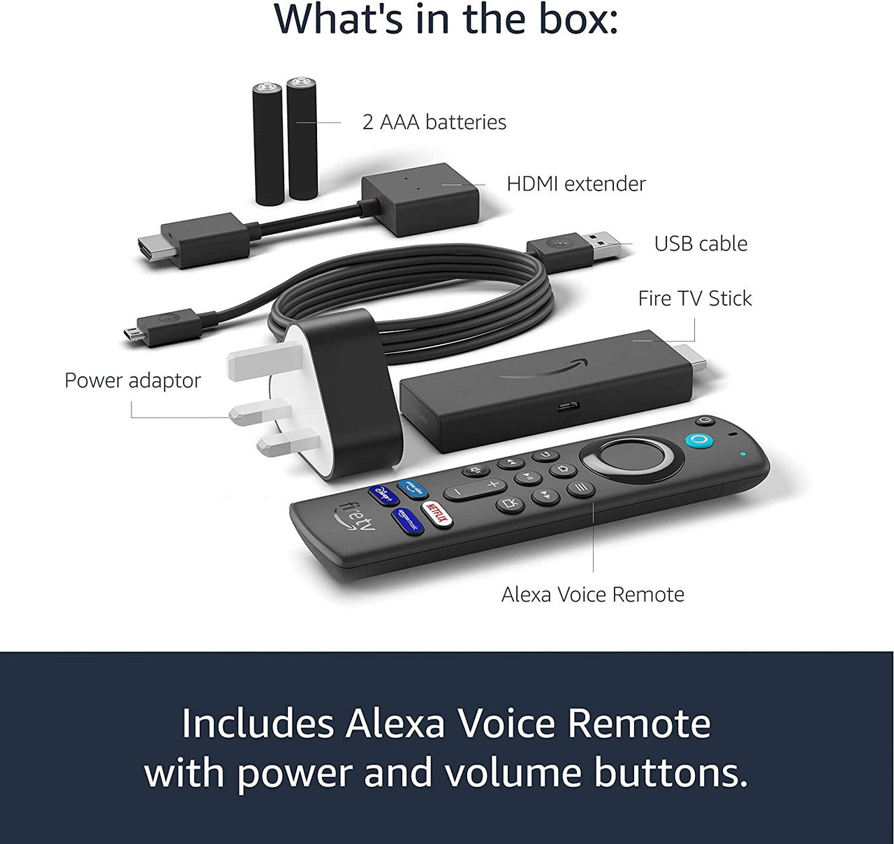 Fire TV Stick with Alexa Voice Remote (includes TV controls)