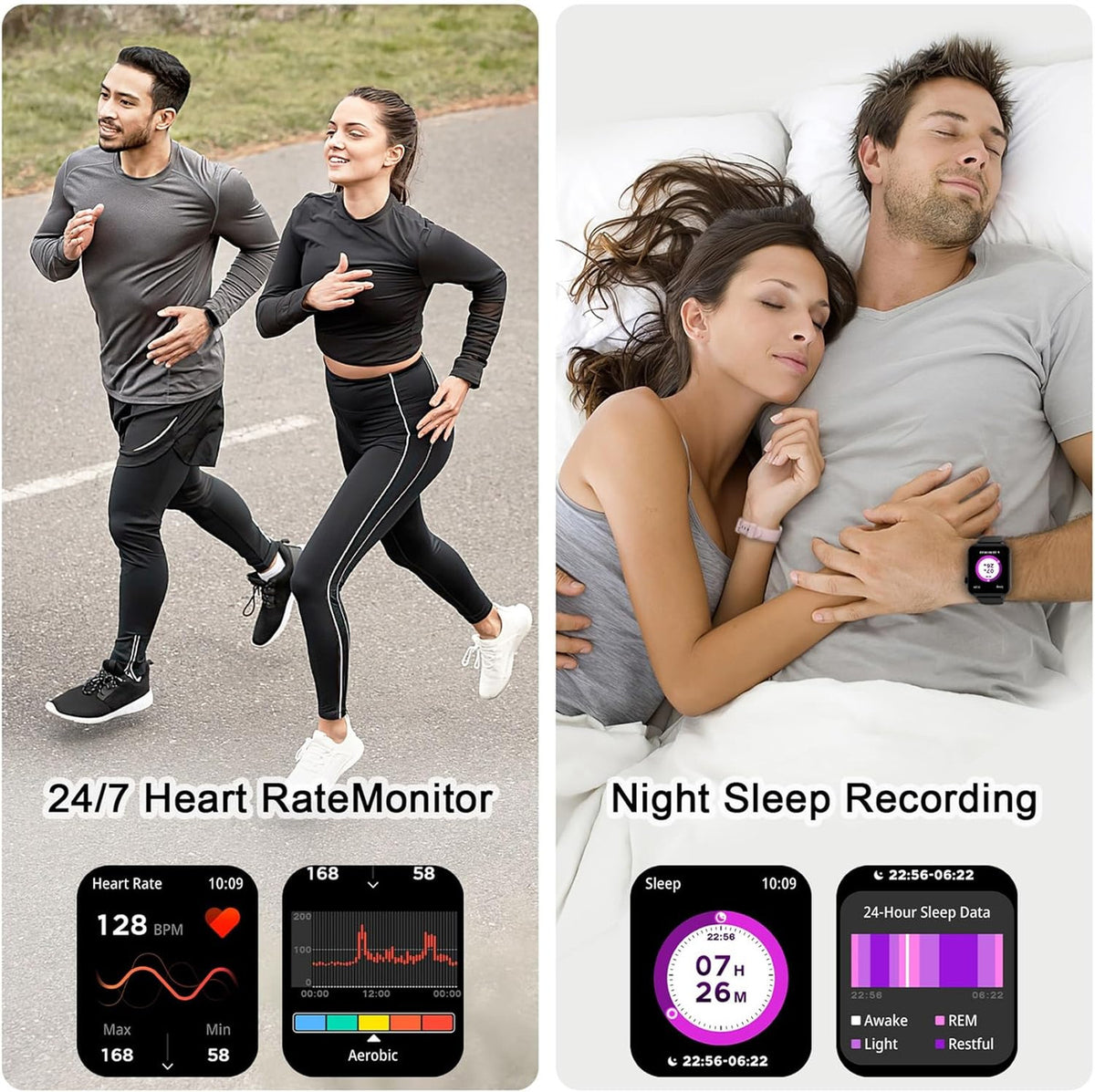 IOWODO R30 PRO Smart Watch for Men Women (Answer/Make Calls), Voice Assistant, 1.85" Fitness Watch with SpO2 Heart Rate Sleep Monitor, 100 + Sports, IP68 Waterproof Step Counter Smartwatch for iOS Android