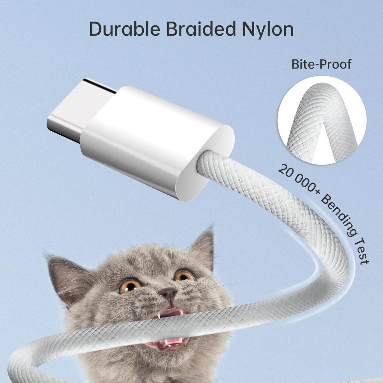 YISH USB C to USB C Cable:60W USB Type C Cable PD 3A Fast Charging Nylon Braided Cable Type C to Type C Charger for iPhone 16 15 Samsung Galaxy S25 S24 Pixel Sony iPad MacBook